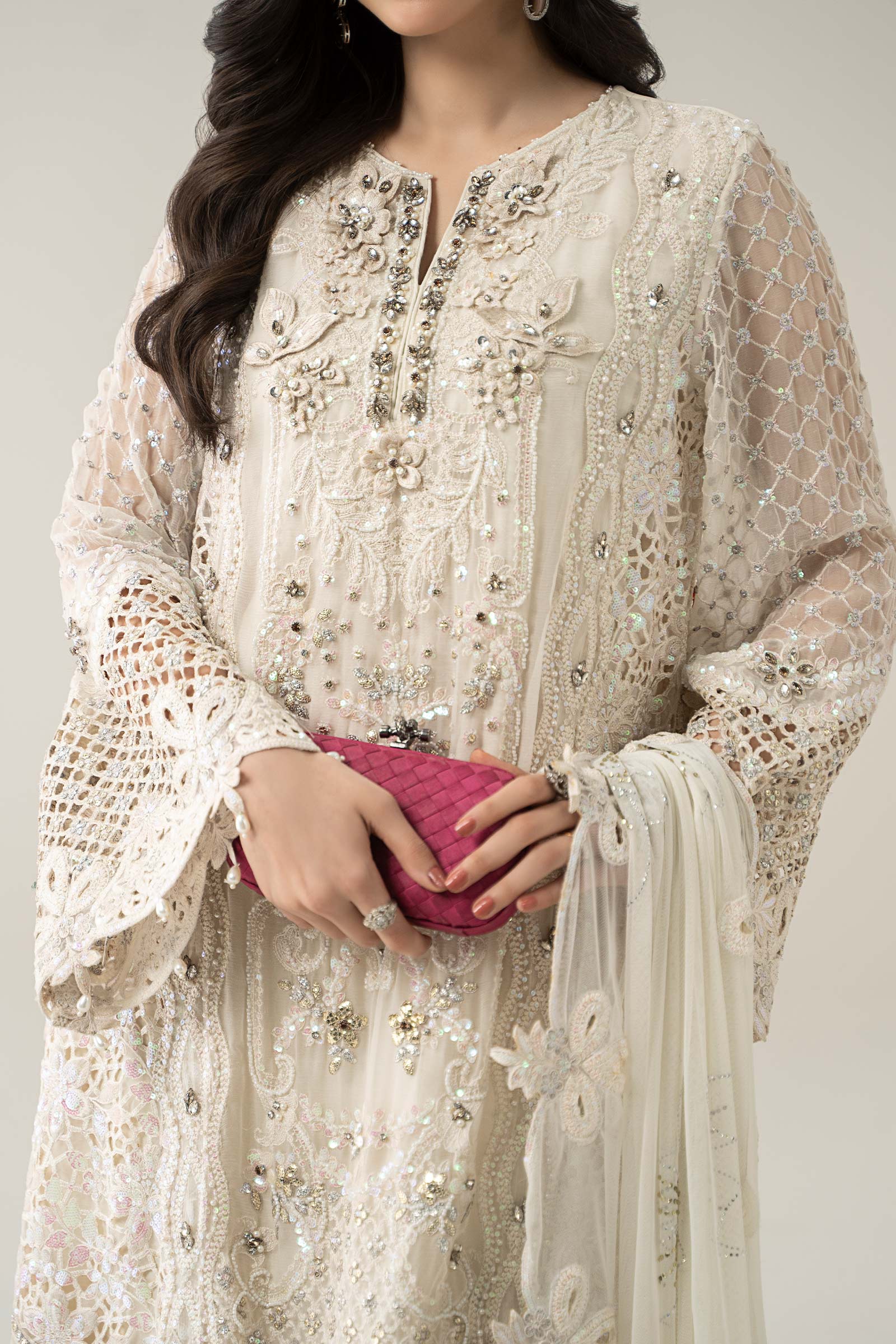 3 Piece Embroidered Chiffon Suit | BDS-3007 - Image 5