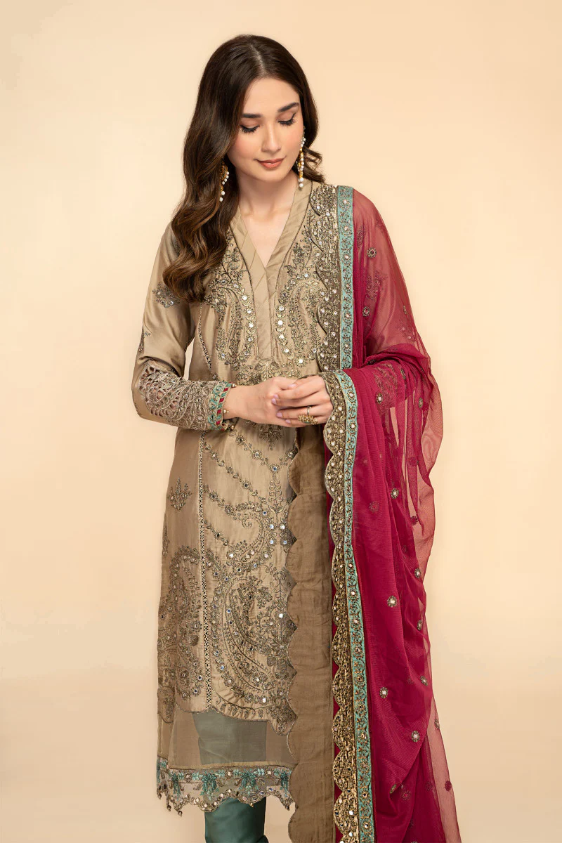 Suit Beige and Hot Pink CSS-504 - Image 2