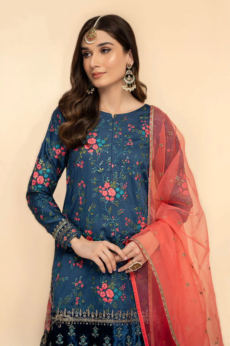 Suit Royal Blue and Salmon CSS-505 - Image 2