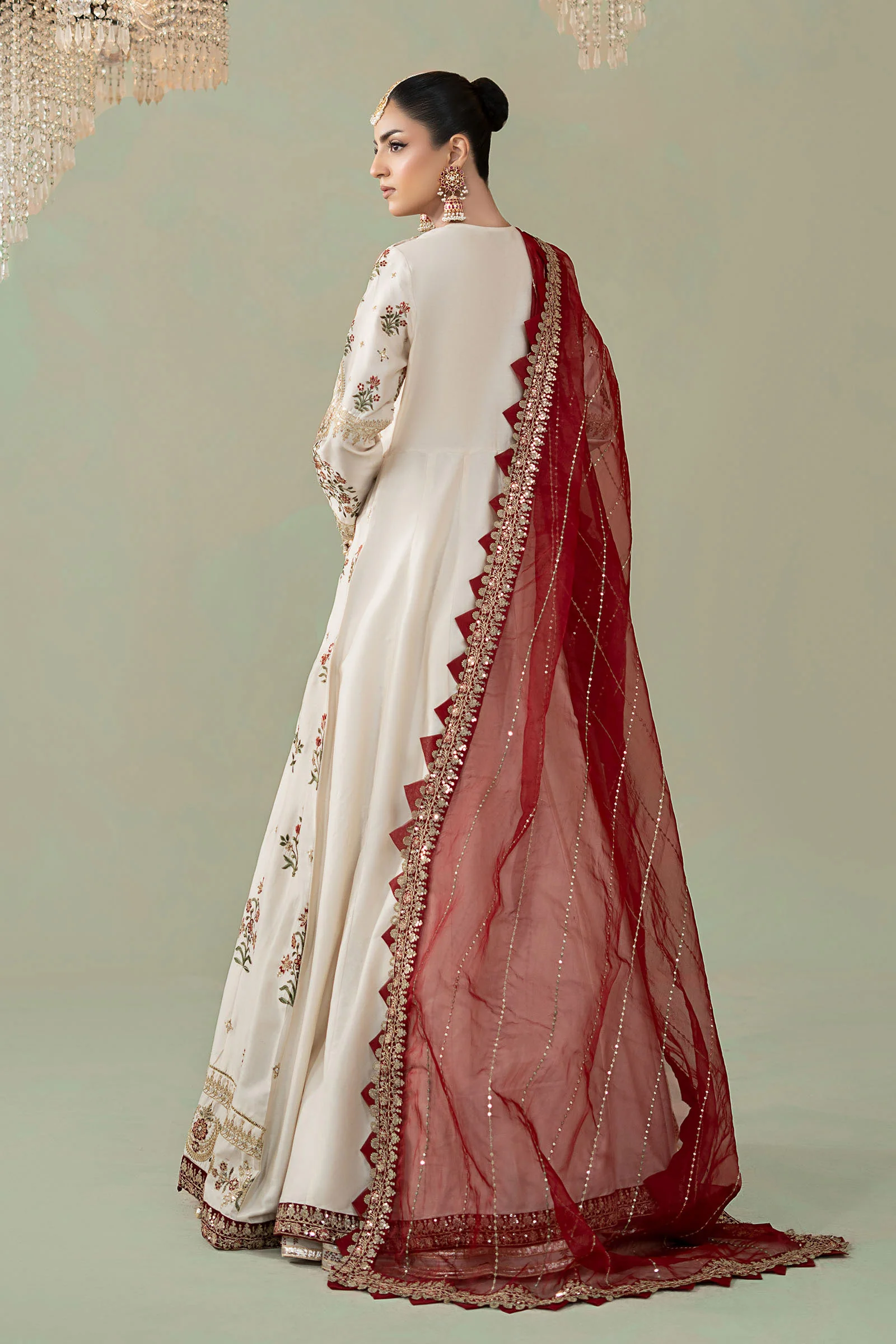 3 Piece Embroidered Cotton Satin Suit | CSS-801 - Image 9