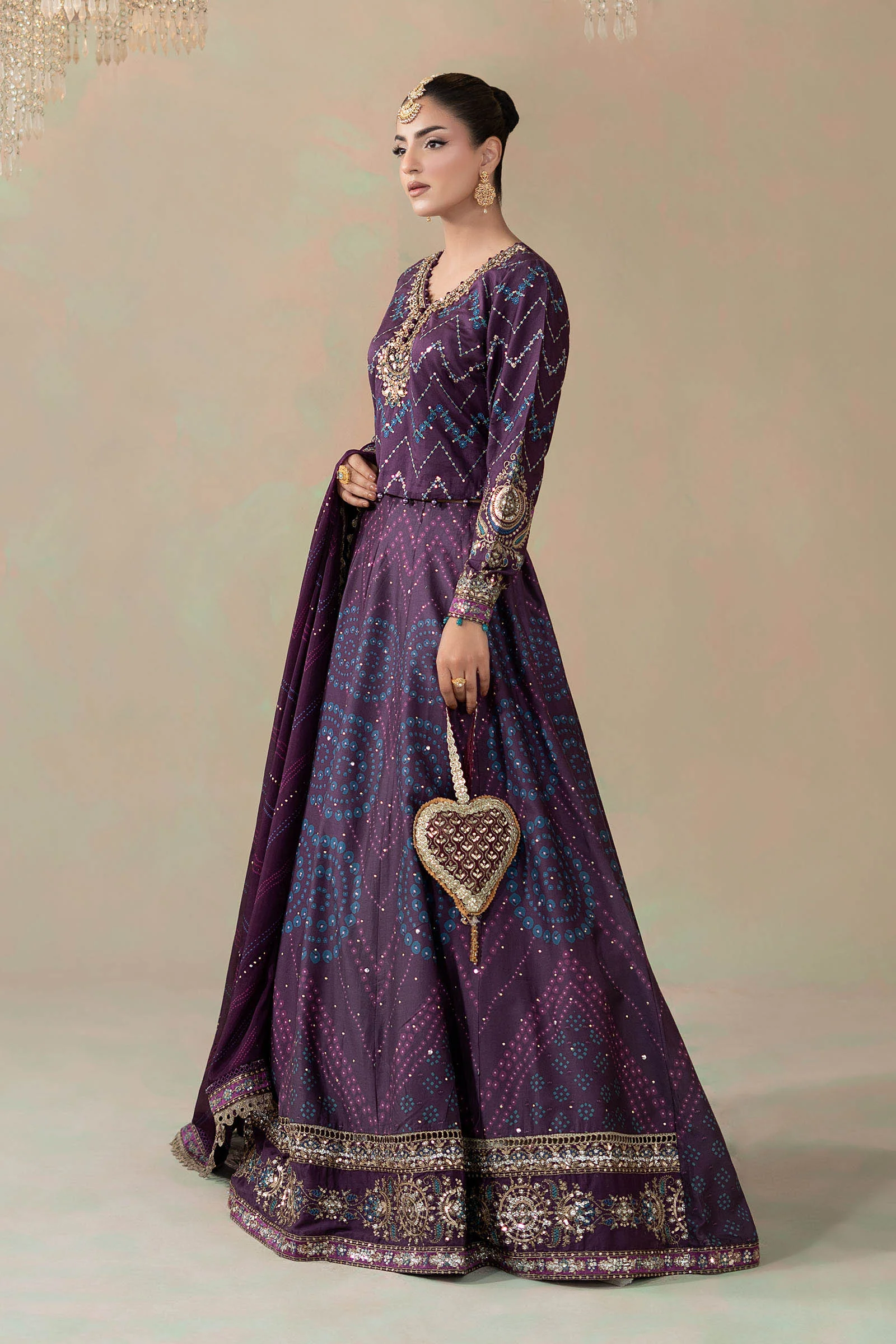 3 Piece Embroidered Cotton Satin Suit | CSS-802 - Image 4