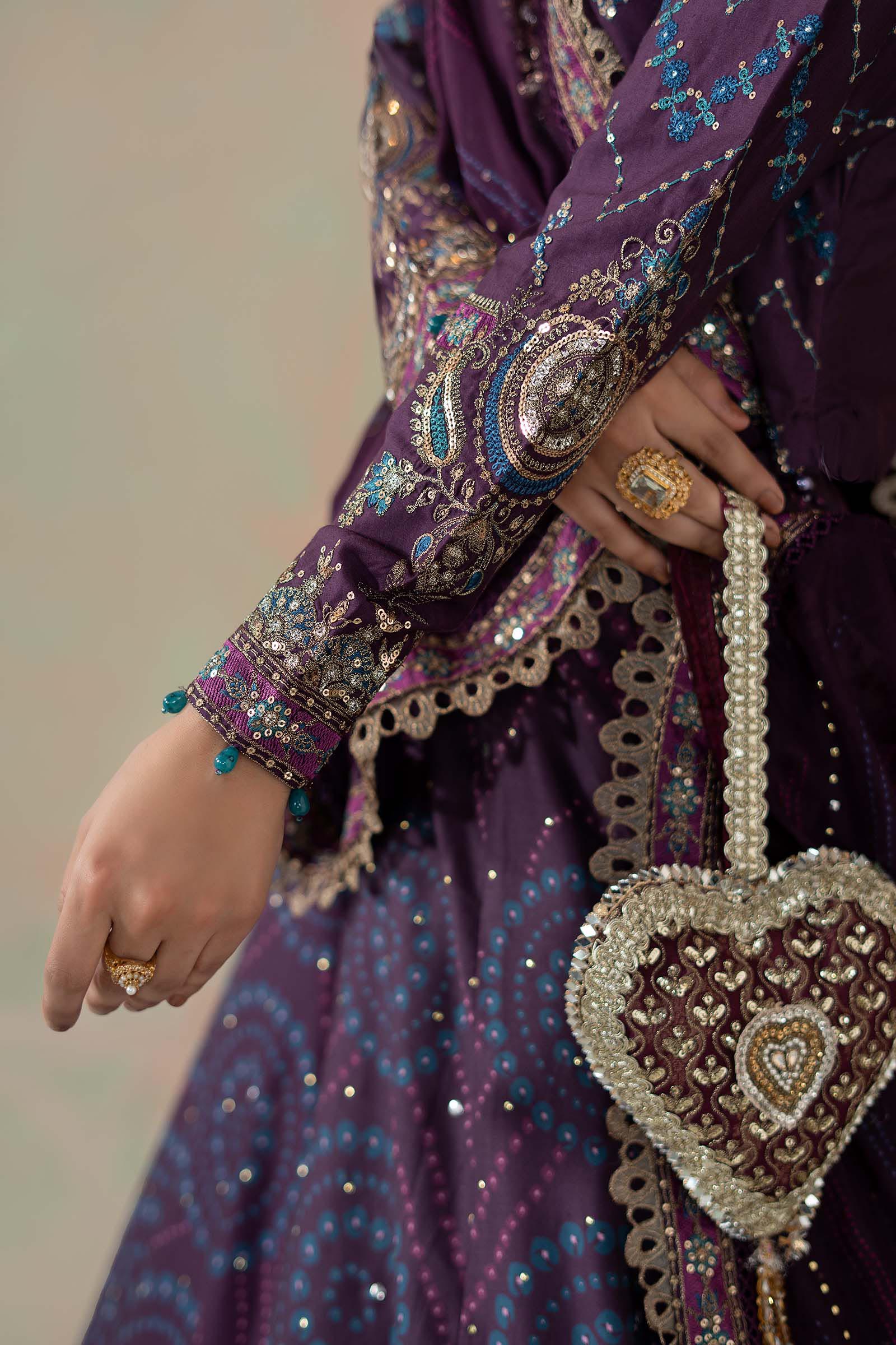 3 Piece Embroidered Cotton Satin Suit | CSS-802 - Image 6