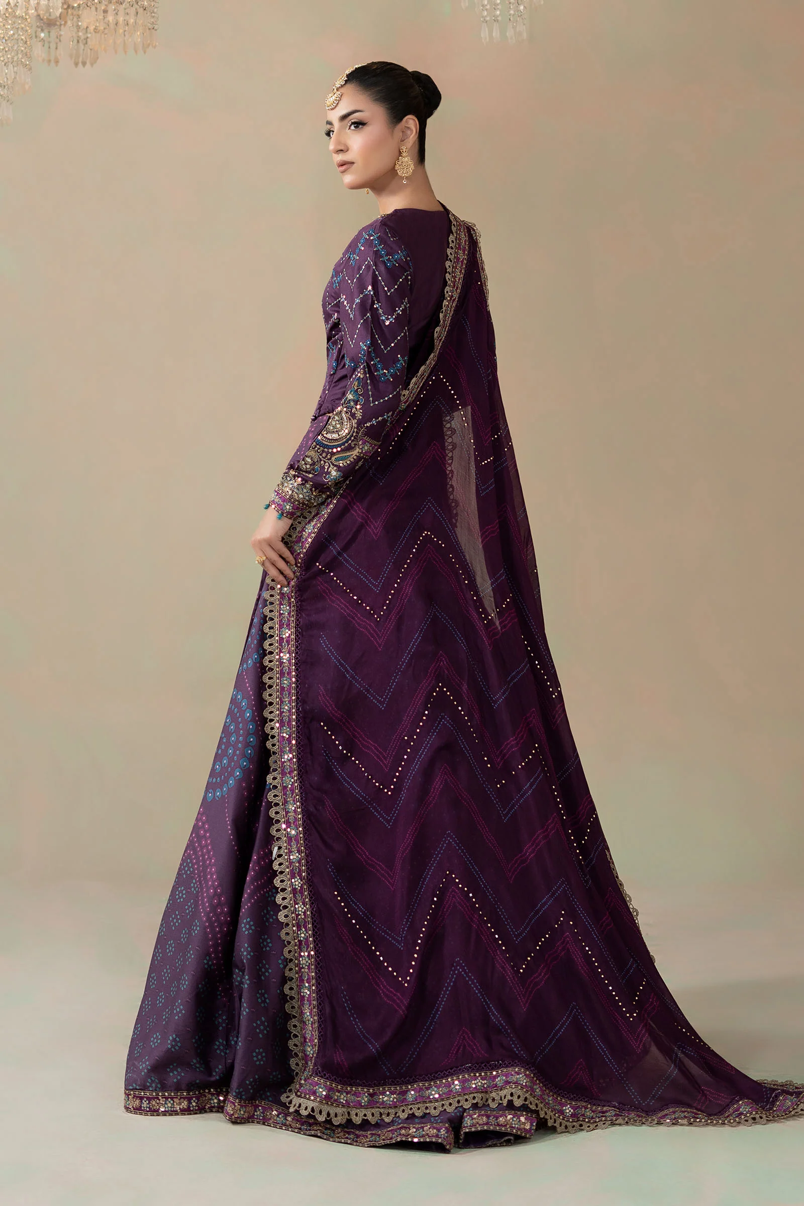 3 Piece Embroidered Cotton Satin Suit | CSS-802 - Image 8
