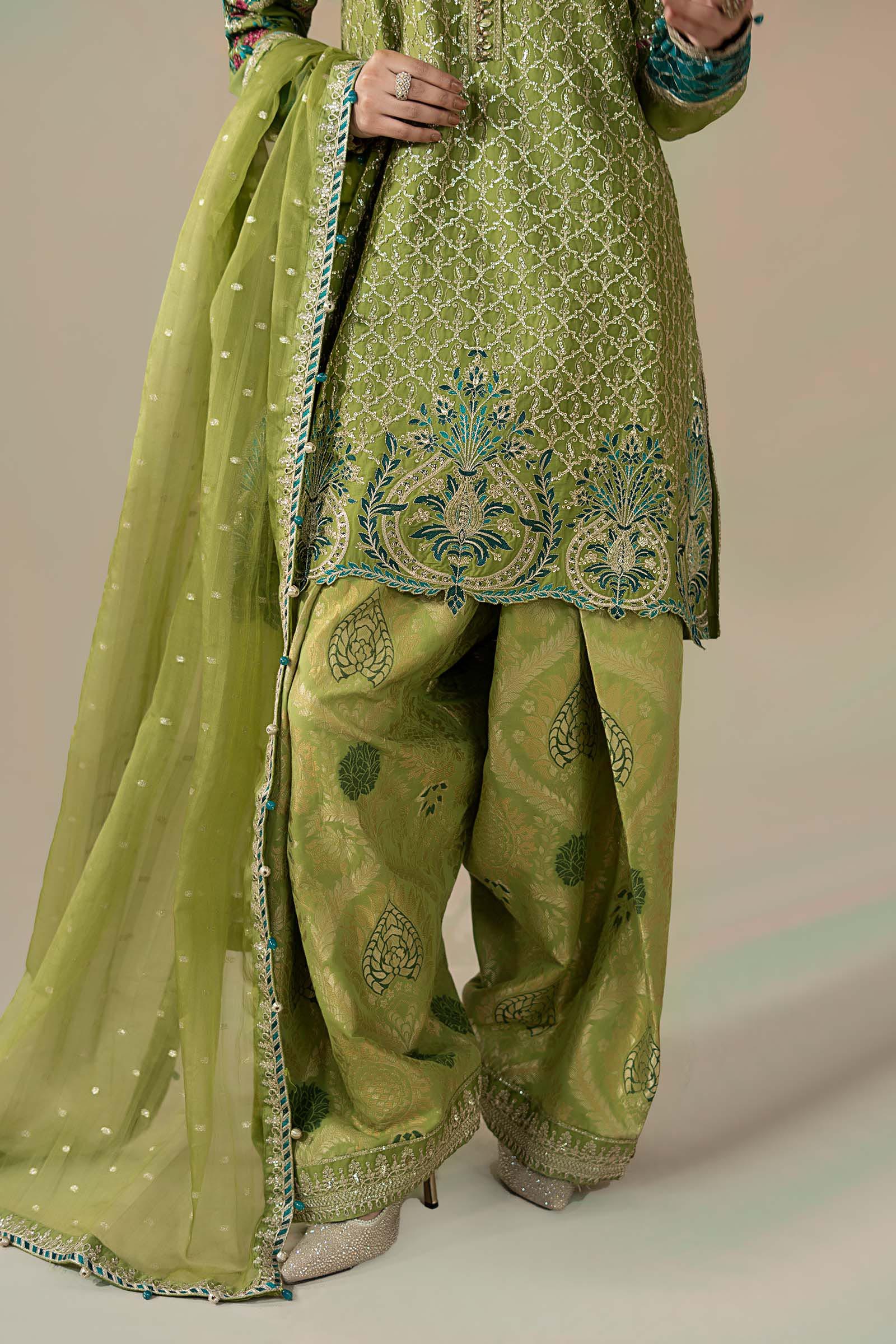 3 Piece Embroidered Cotton Satin Suit | CSS-803 - Image 5