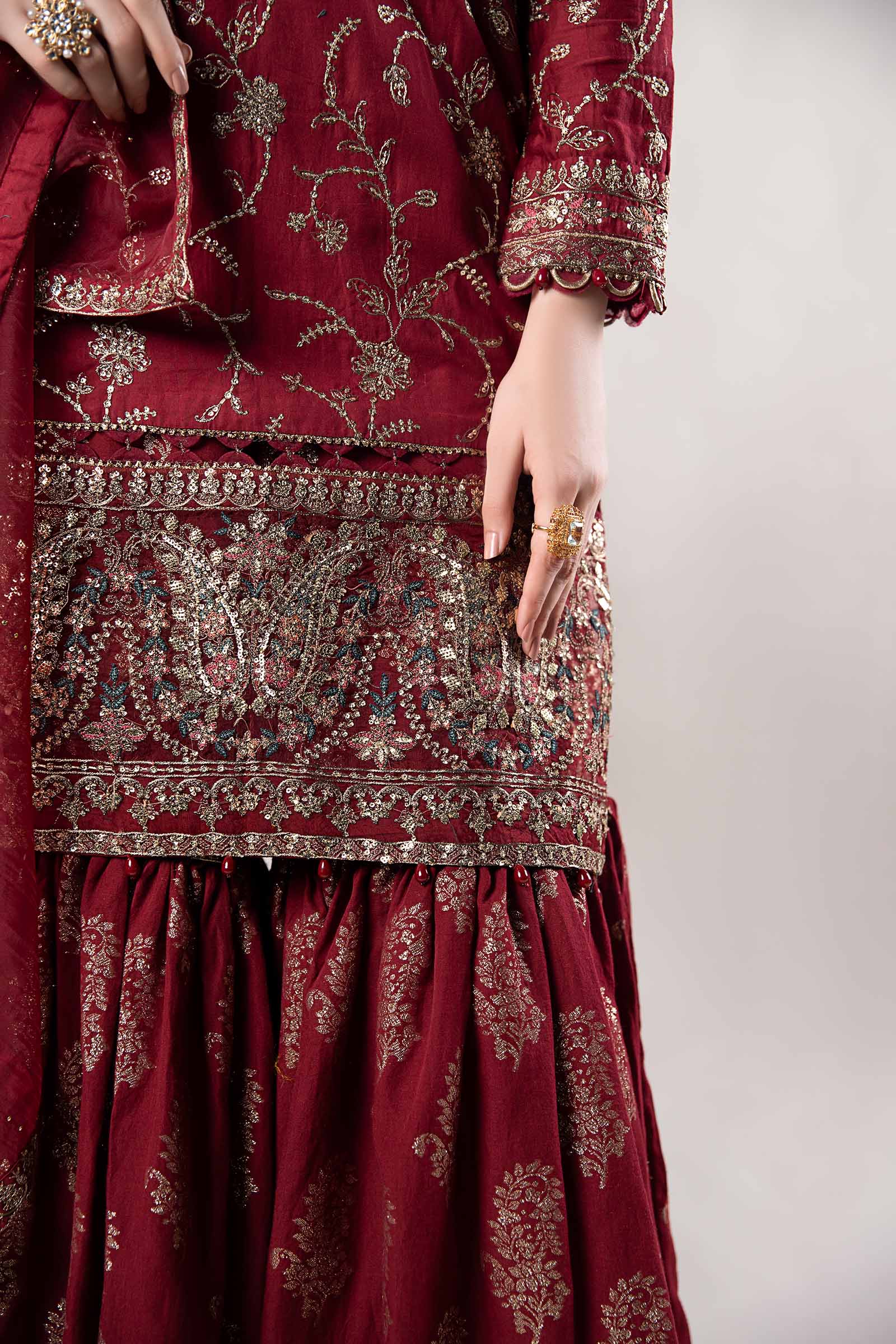 3 Piece Embroidered Cotton Satin Suit | CSS-807 - Image 4