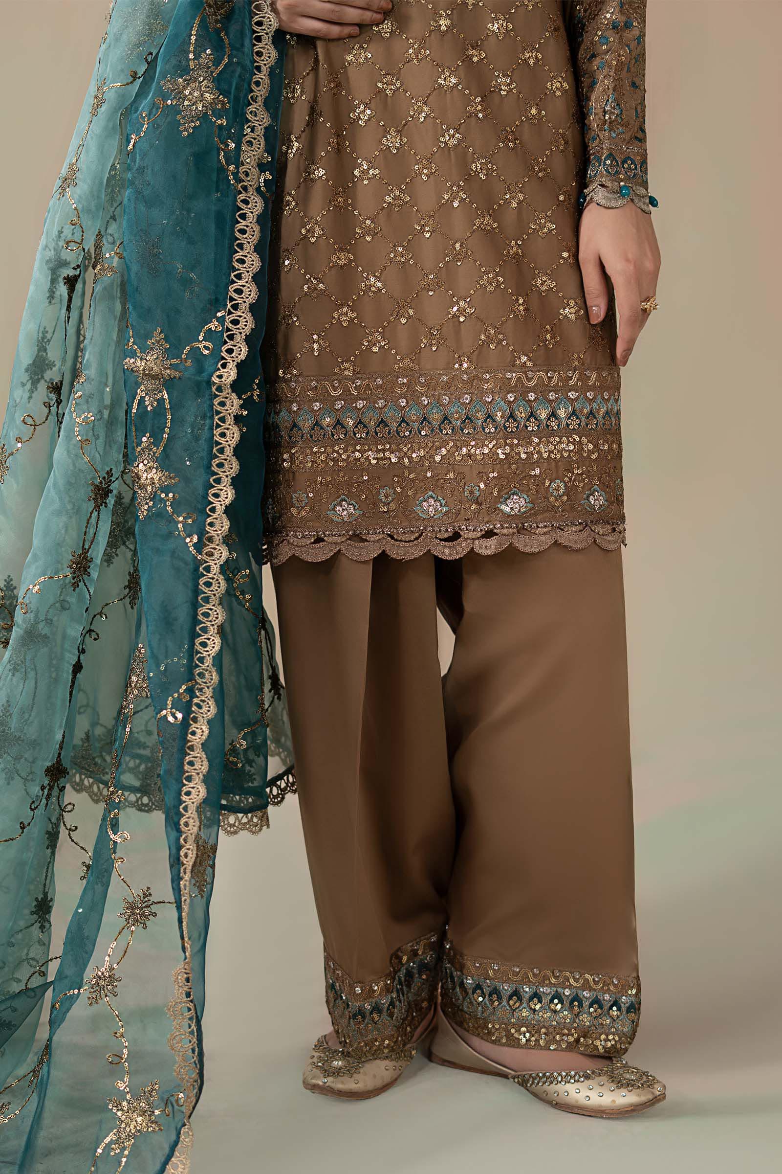 3 Piece Embroidered Cotton Satin Suit | CSS-808 - Image 6