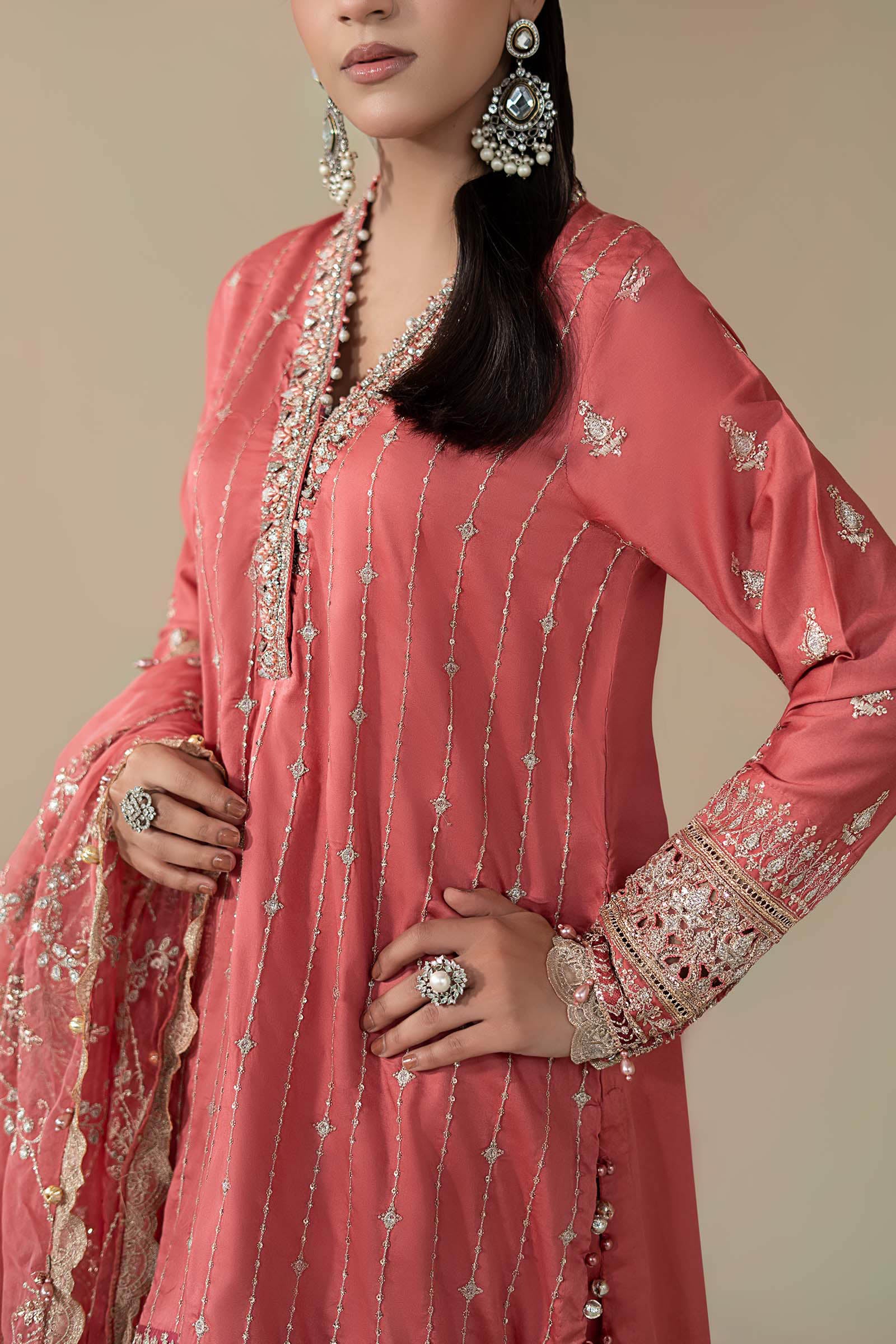3 Piece Embroidered Cotton Satin Suit | CSS-809 - Image 3