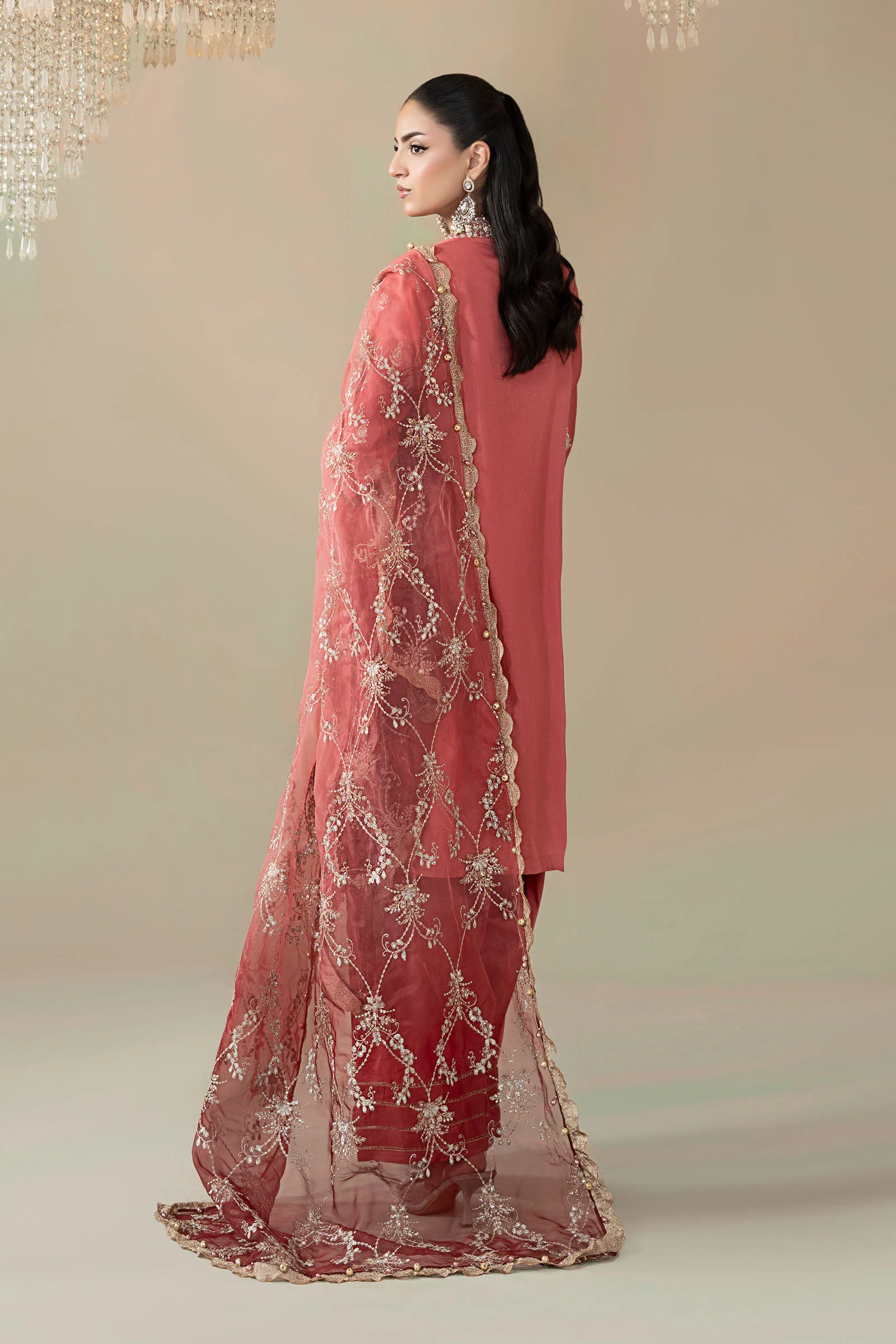 3 Piece Embroidered Cotton Satin Suit | CSS-809 - Image 6