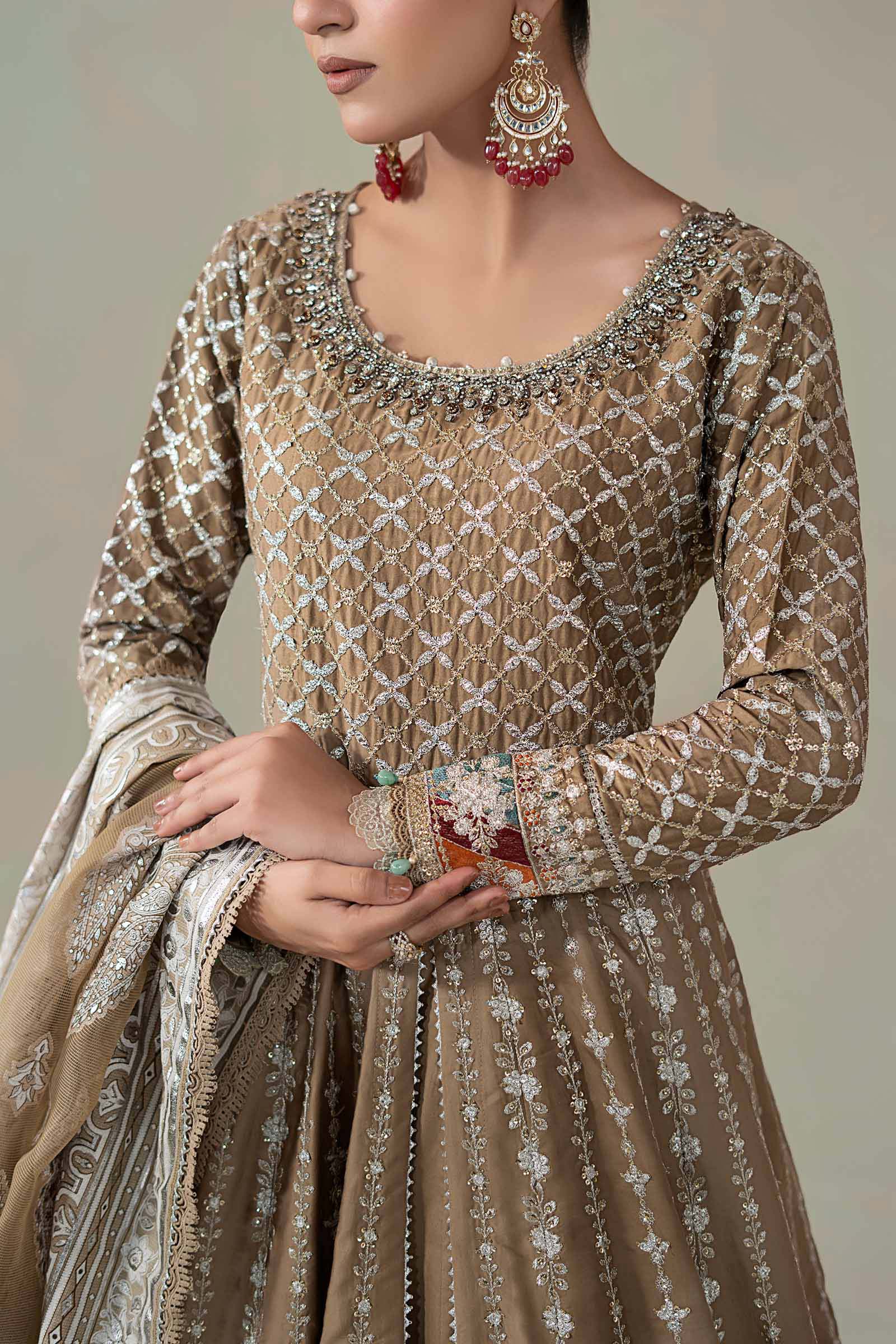 3 Piece Embroidered Cotton Satin Suit | CSS-810 - Image 3
