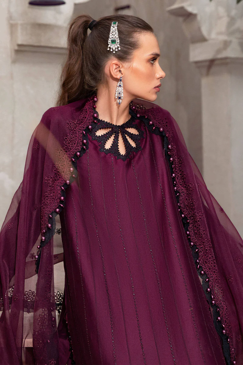 Unstitched Sateen CST-501-Plum and Black - Image 3