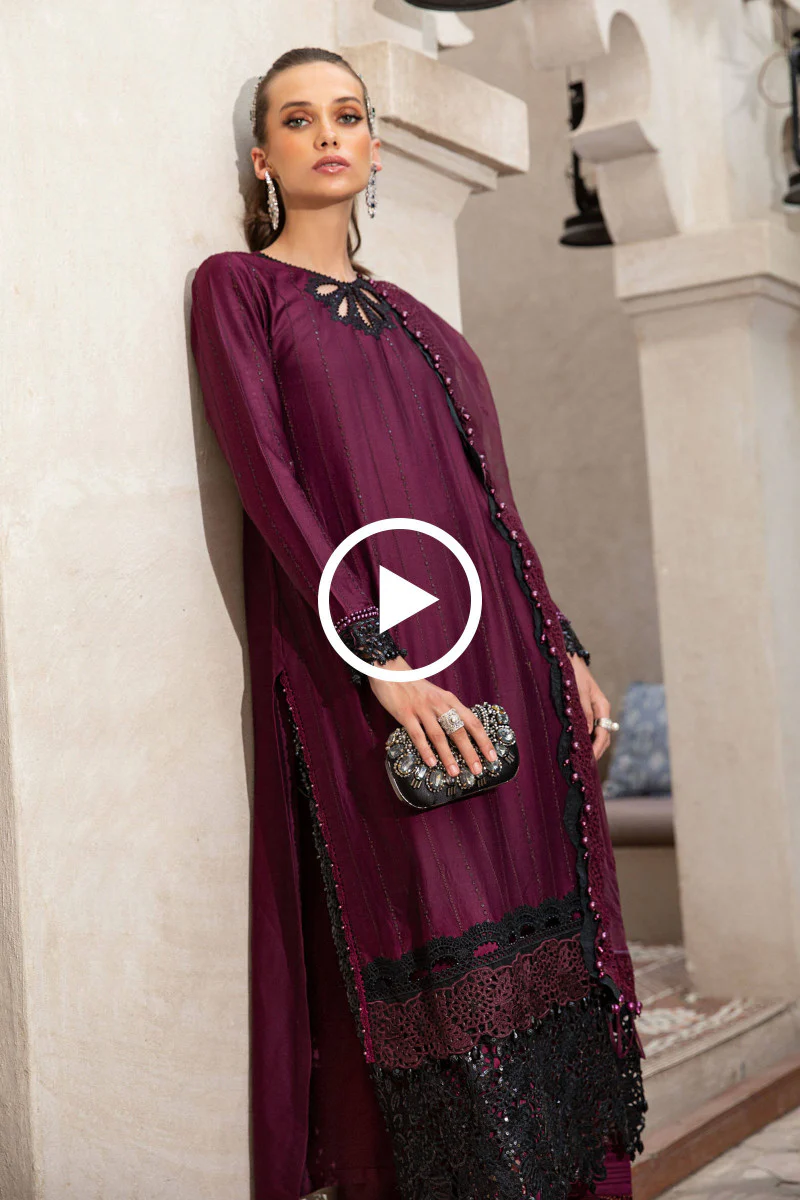 Unstitched Sateen CST-501-Plum and Black - Image 5