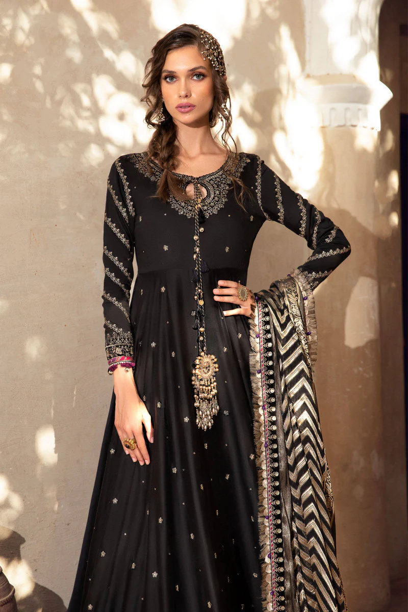 Unstitched Sateen CST-506-Black and burnt Gold - Image 2