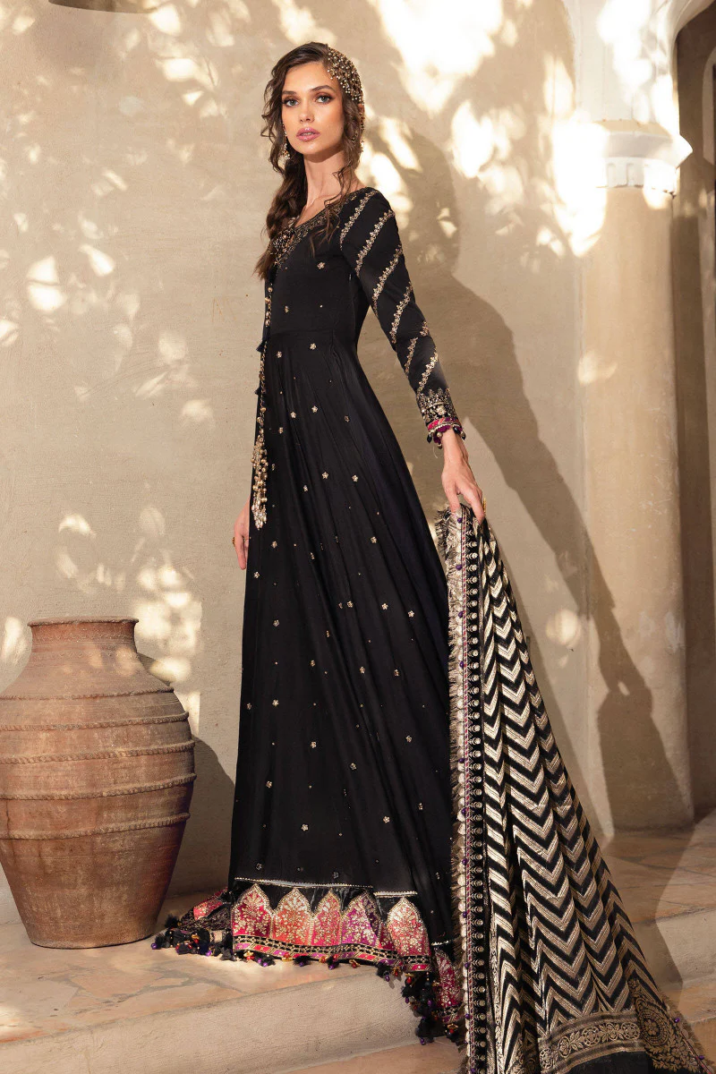 Unstitched Sateen CST-506-Black and burnt Gold - Image 4
