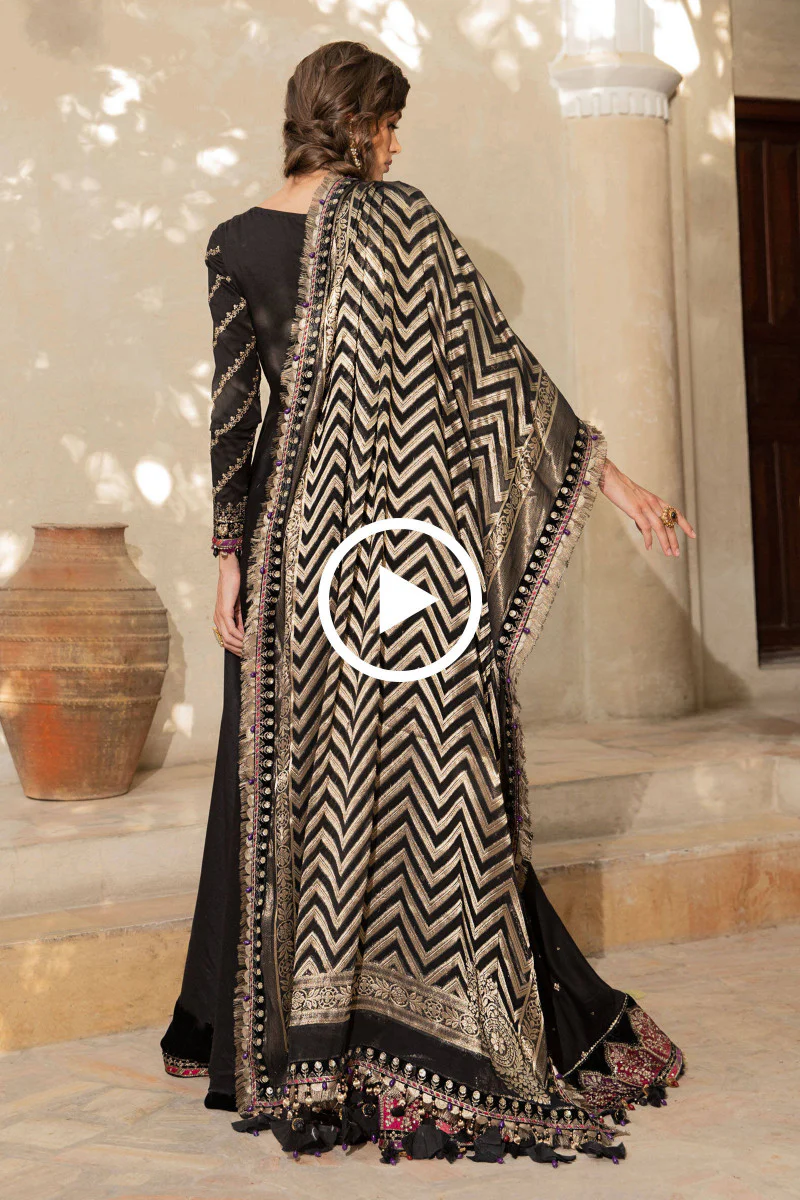 Unstitched Sateen CST-506-Black and burnt Gold - Image 5