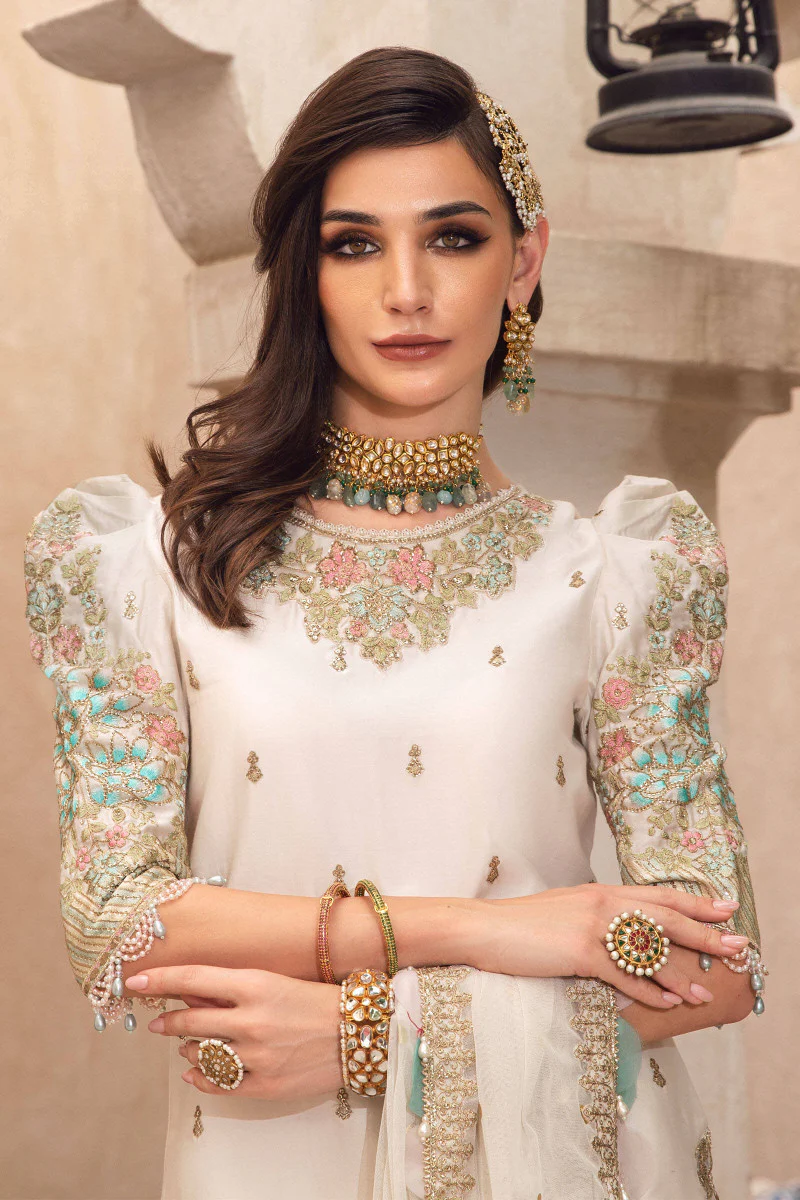 Unstitched Sateen CST-508-Ivory and Gold - Image 2