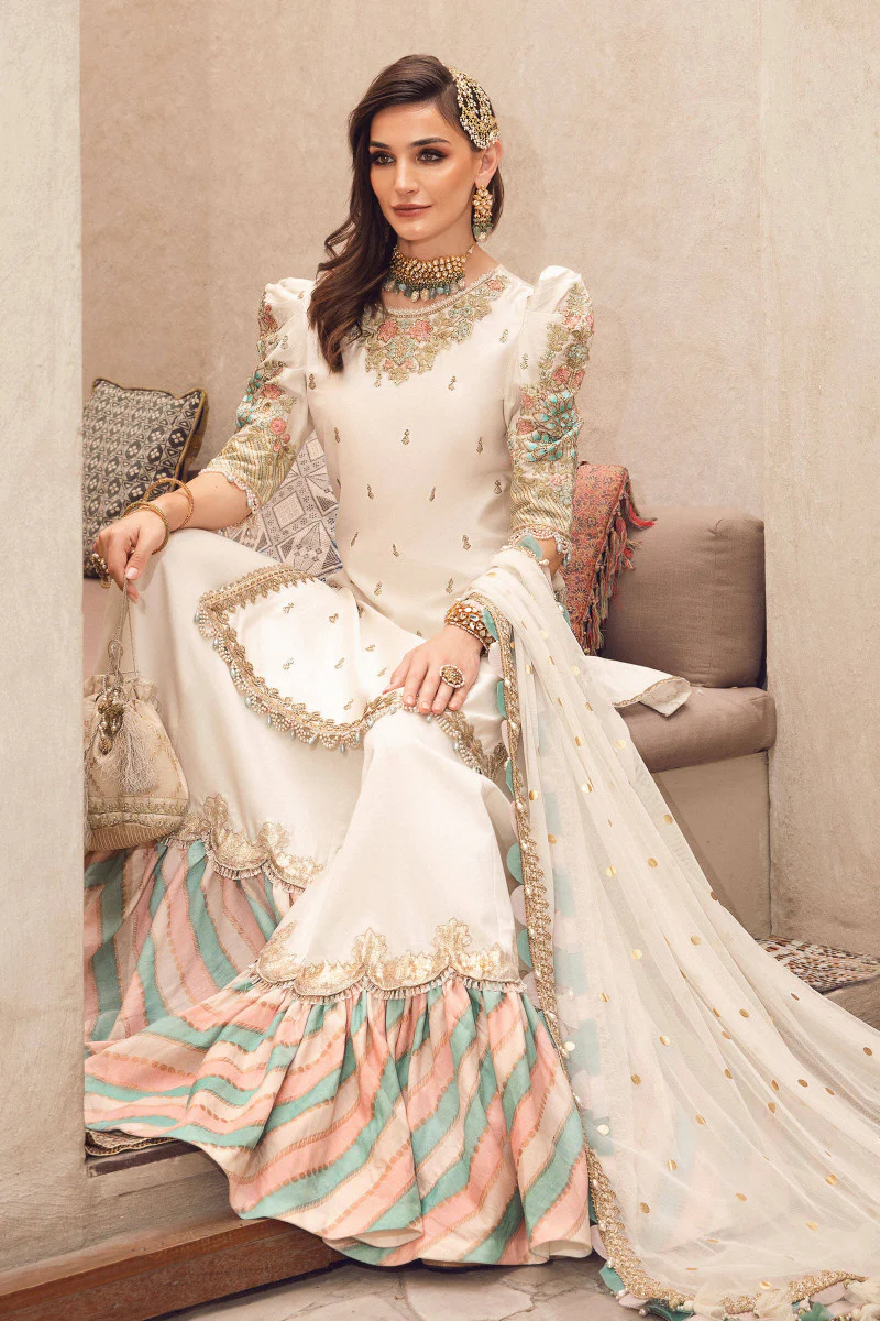 Unstitched Sateen CST-508-Ivory and Gold - Image 3