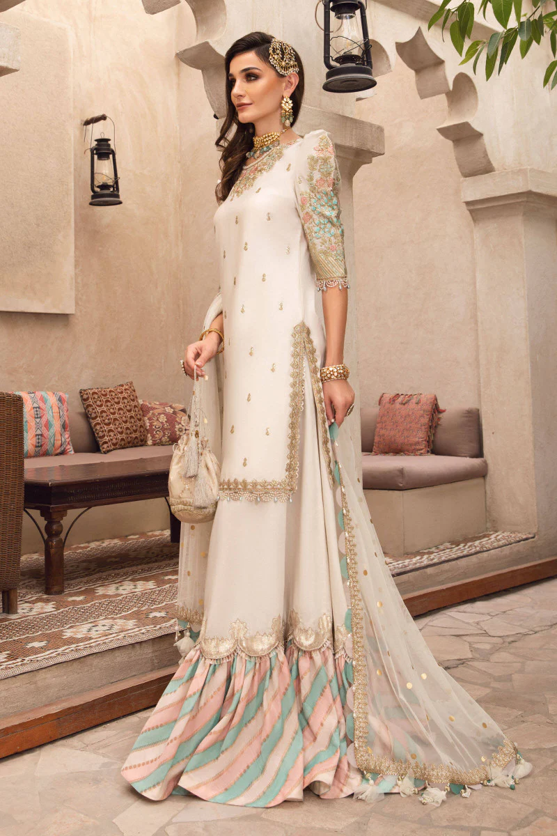 Unstitched Sateen CST-508-Ivory and Gold - Image 4