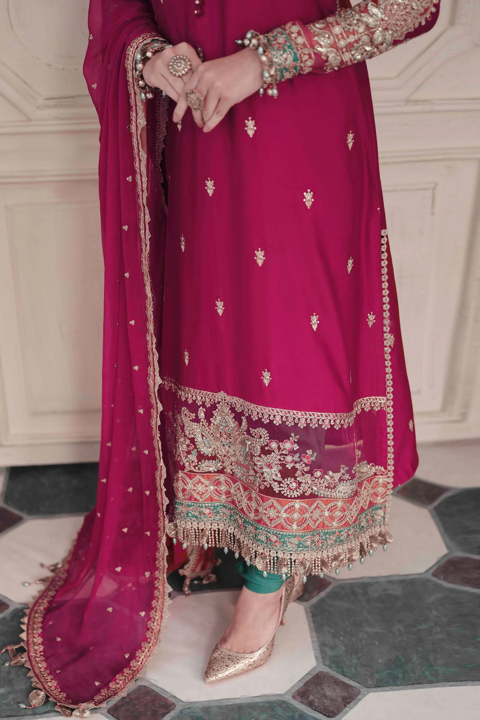 Unstitched Sateen - Magenta Hot pink CST-601 - Image 4