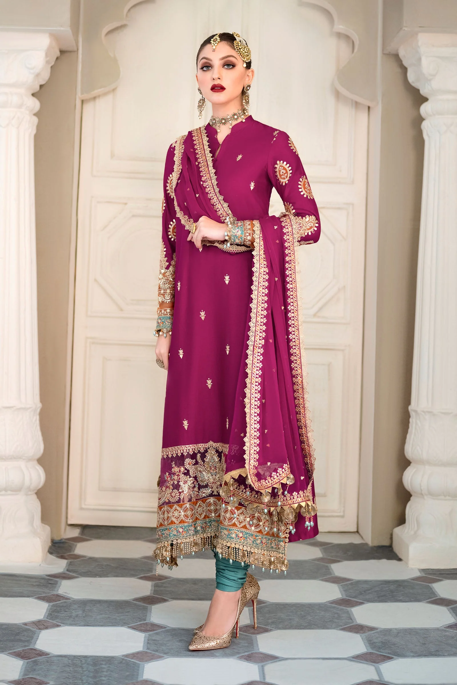 Unstitched Sateen - Magenta Hot pink CST-601 - Image 7