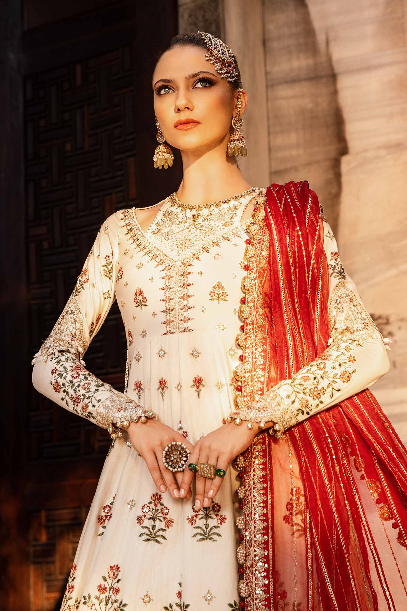 Unstitched Embroidered Cotton Satin Suit | CST-801 - Image 2