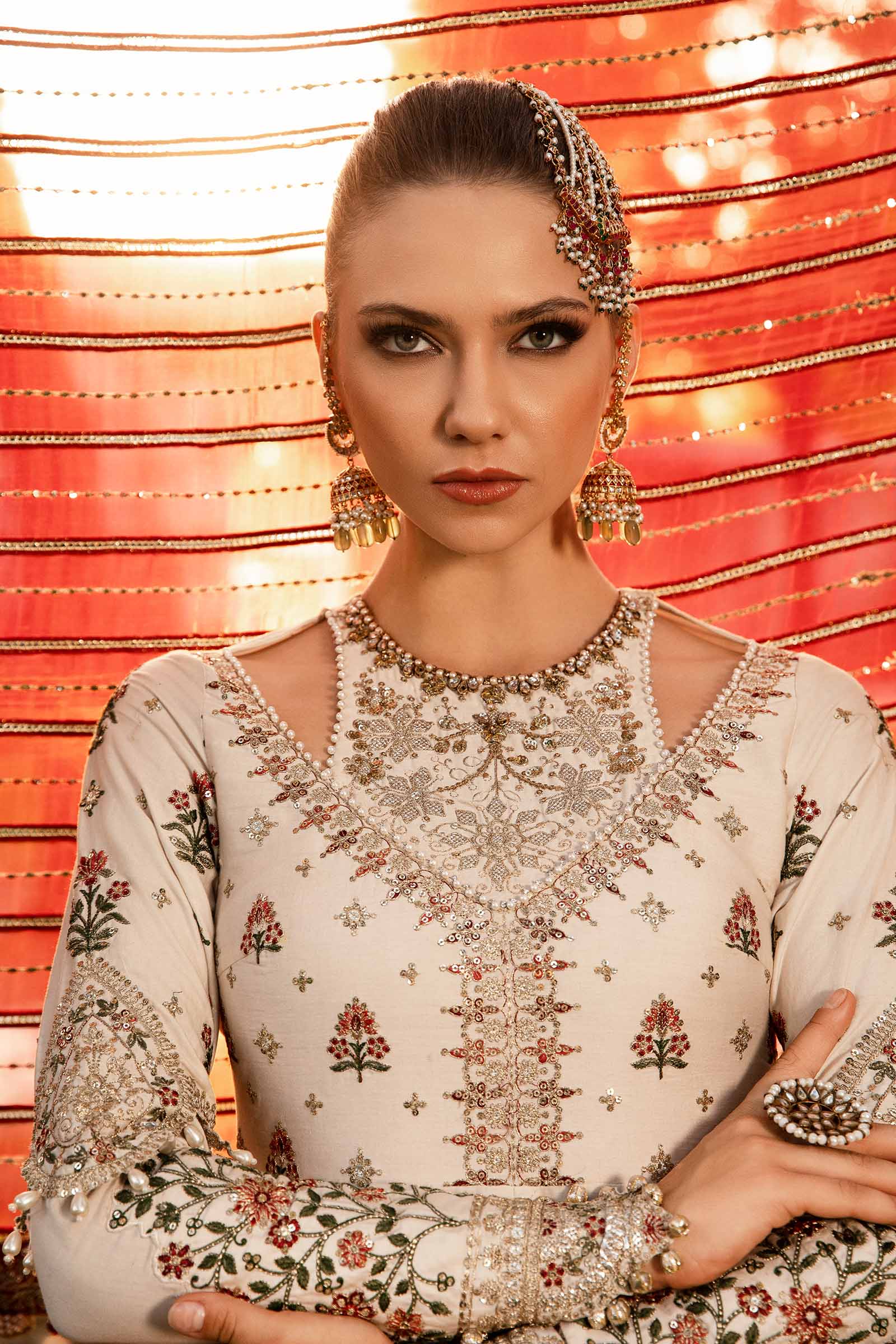 Unstitched Embroidered Cotton Satin Suit | CST-801 - Image 6