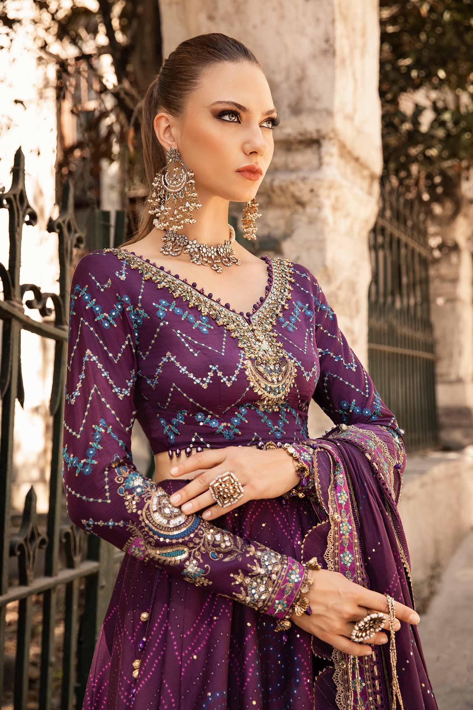 Unstitched Embroidered Cotton Satin Suit | CST-802 - Image 4