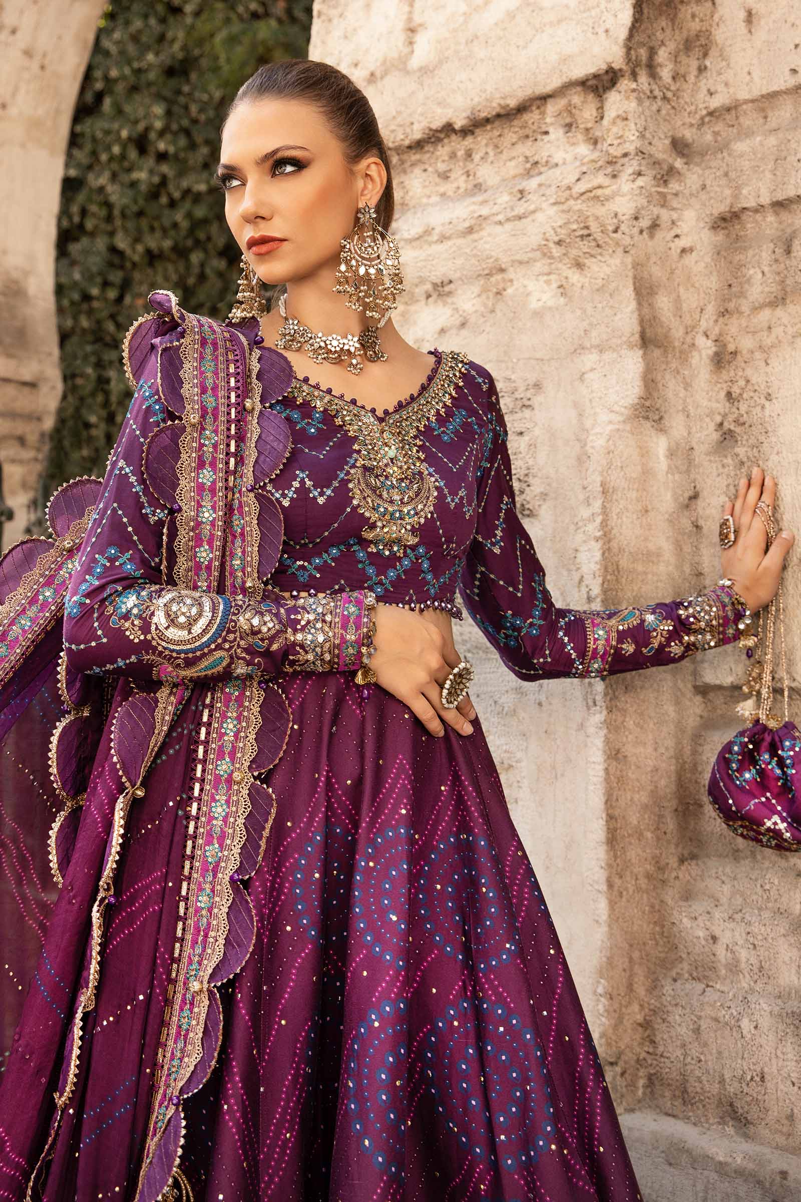 Unstitched Embroidered Cotton Satin Suit | CST-802 - Image 5