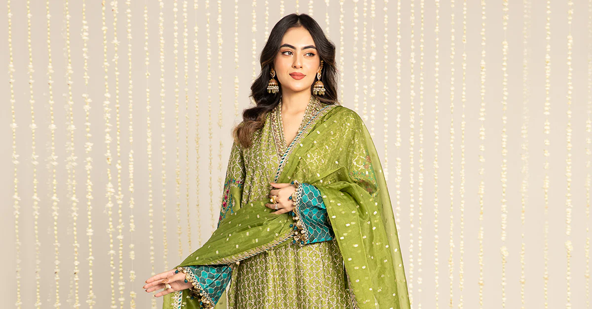 Unstitched Embroidered Cotton Satin Suit | CST-803 - Image 10