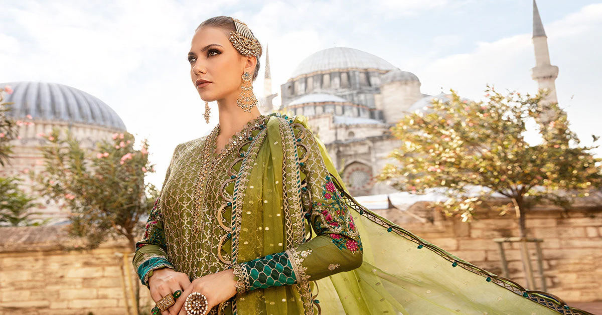 Unstitched Embroidered Cotton Satin Suit | CST-803 - Image 11