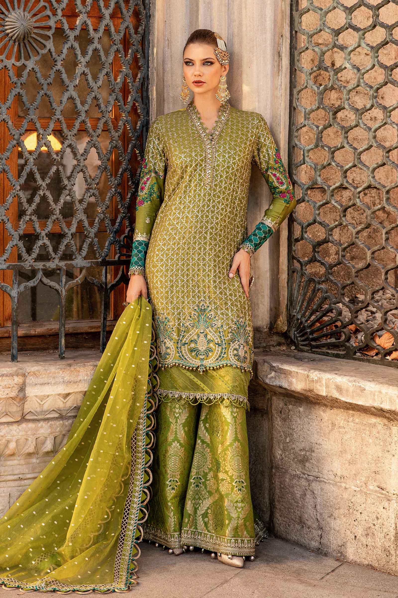 Unstitched Embroidered Cotton Satin Suit | CST-803 - Image 2