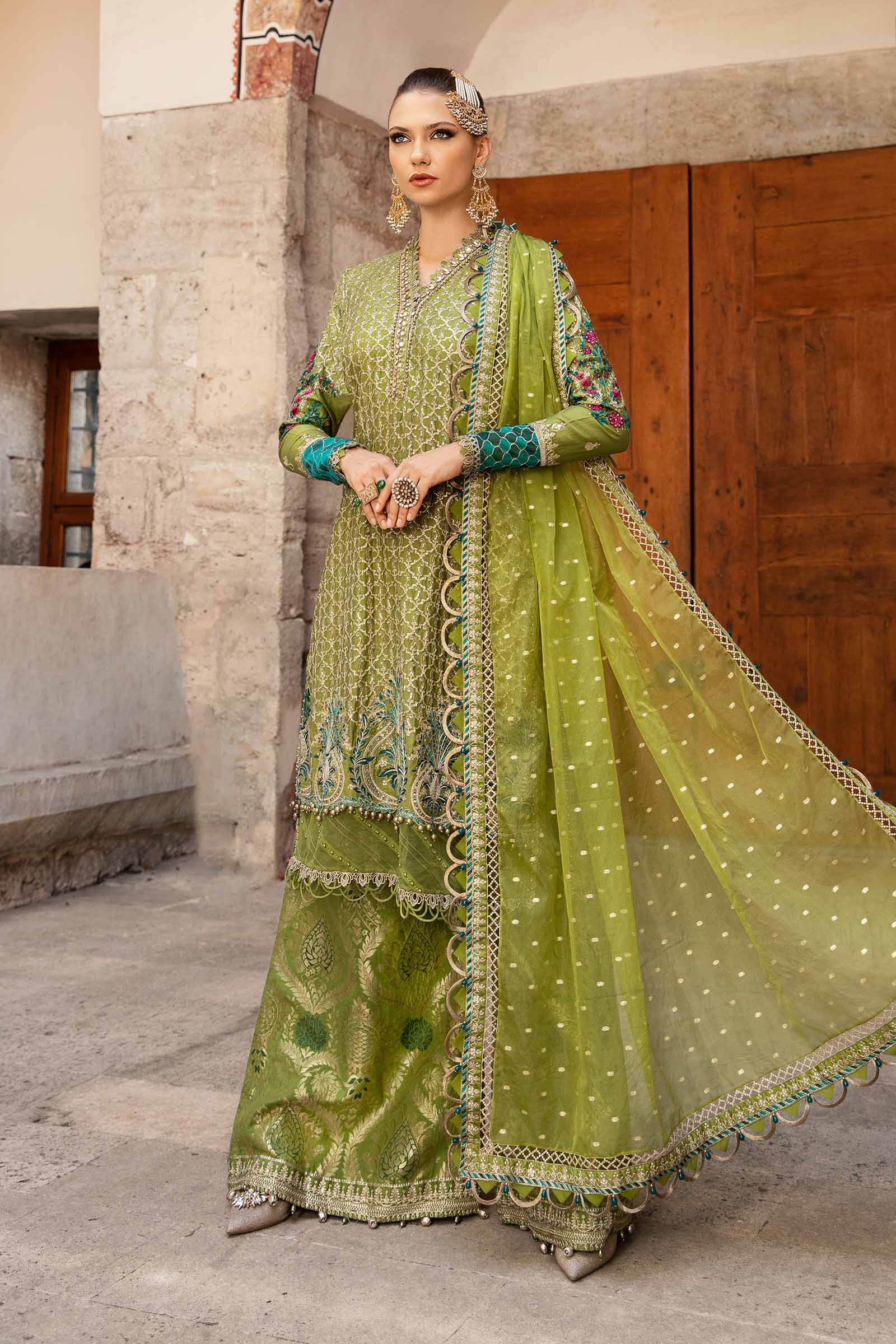Unstitched Embroidered Cotton Satin Suit | CST-803 - Image 3