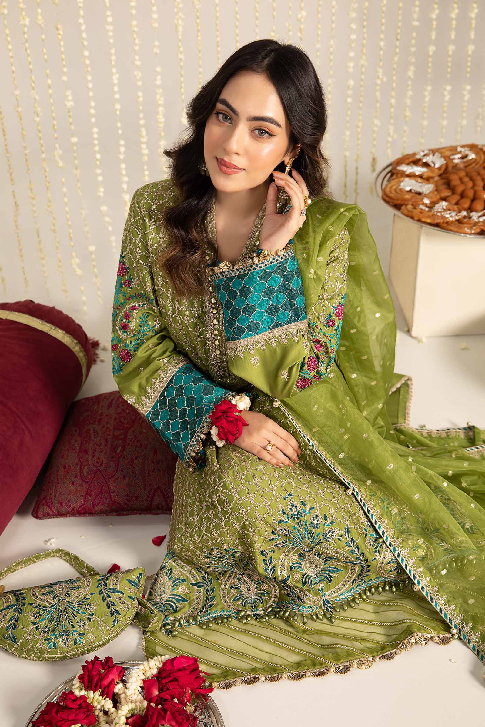 Unstitched Embroidered Cotton Satin Suit | CST-803 - Image 8