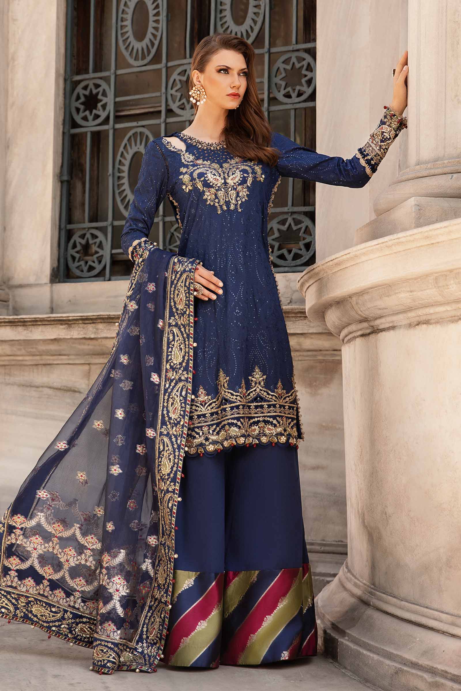 Unstitched Embroidered Cotton Satin Suit | CST-804 - Image 2