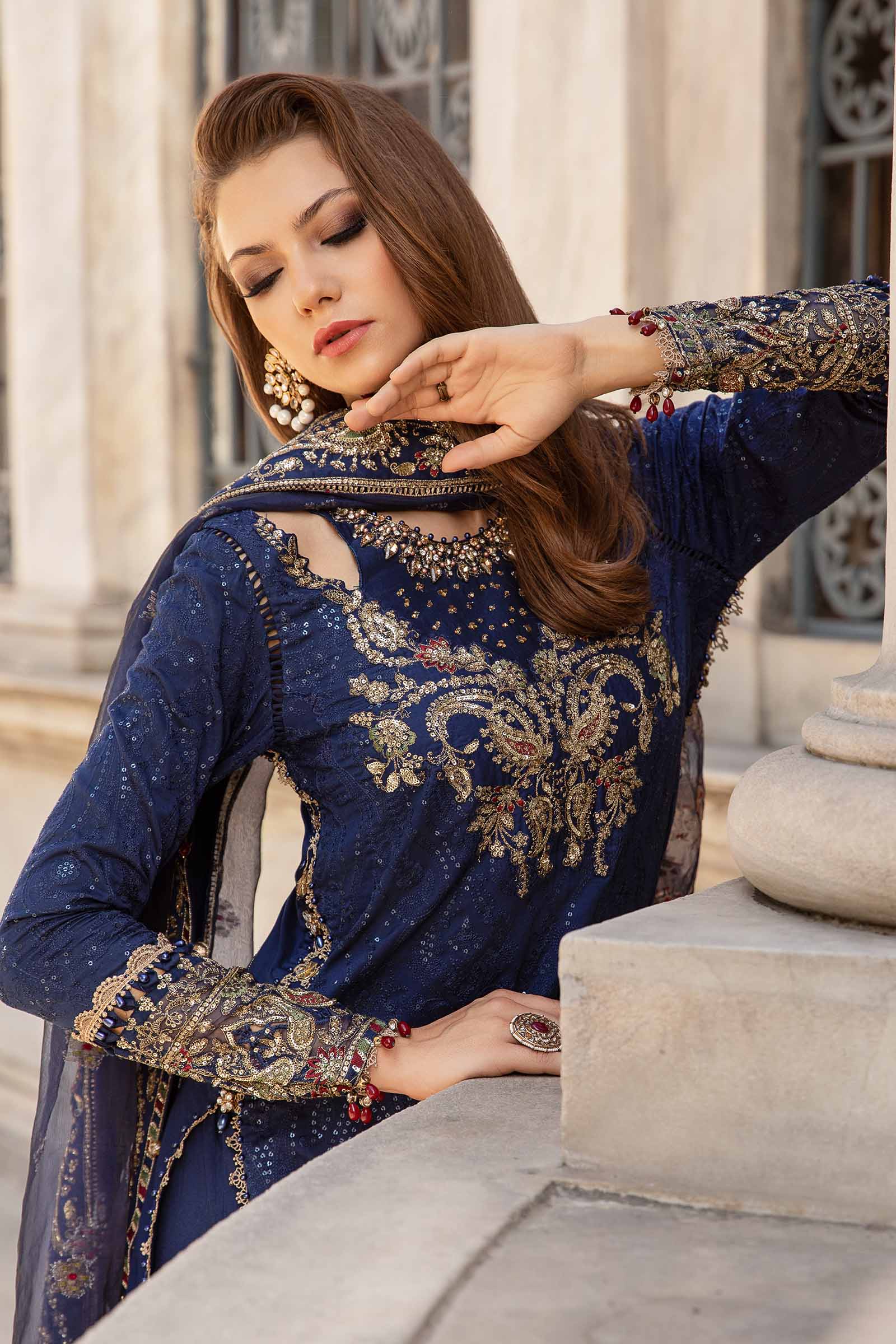Unstitched Embroidered Cotton Satin Suit | CST-804 - Image 3