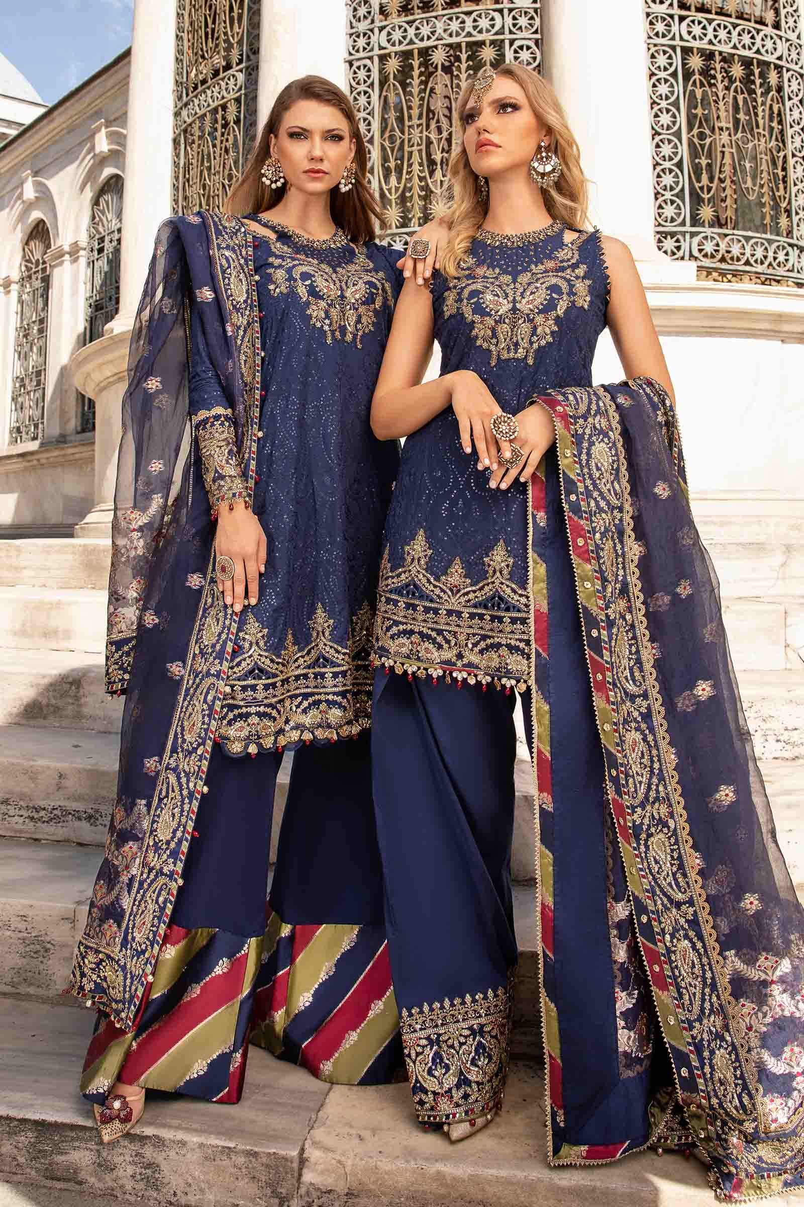 Unstitched Embroidered Cotton Satin Suit | CST-804 - Image 5