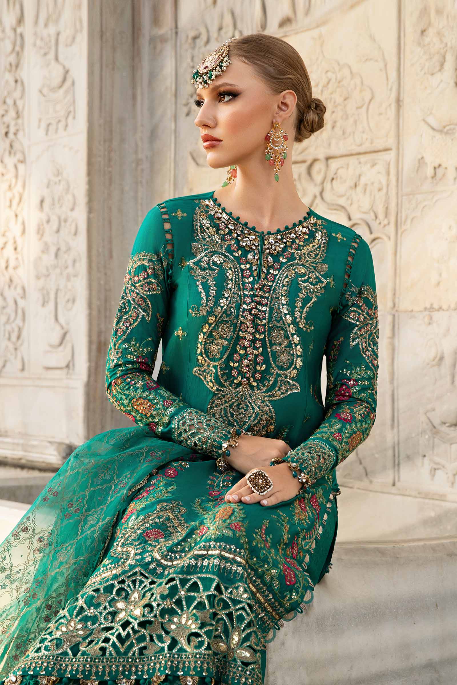 Unstitched Embroidered Cotton Satin Suit | CST-805 - Image 5