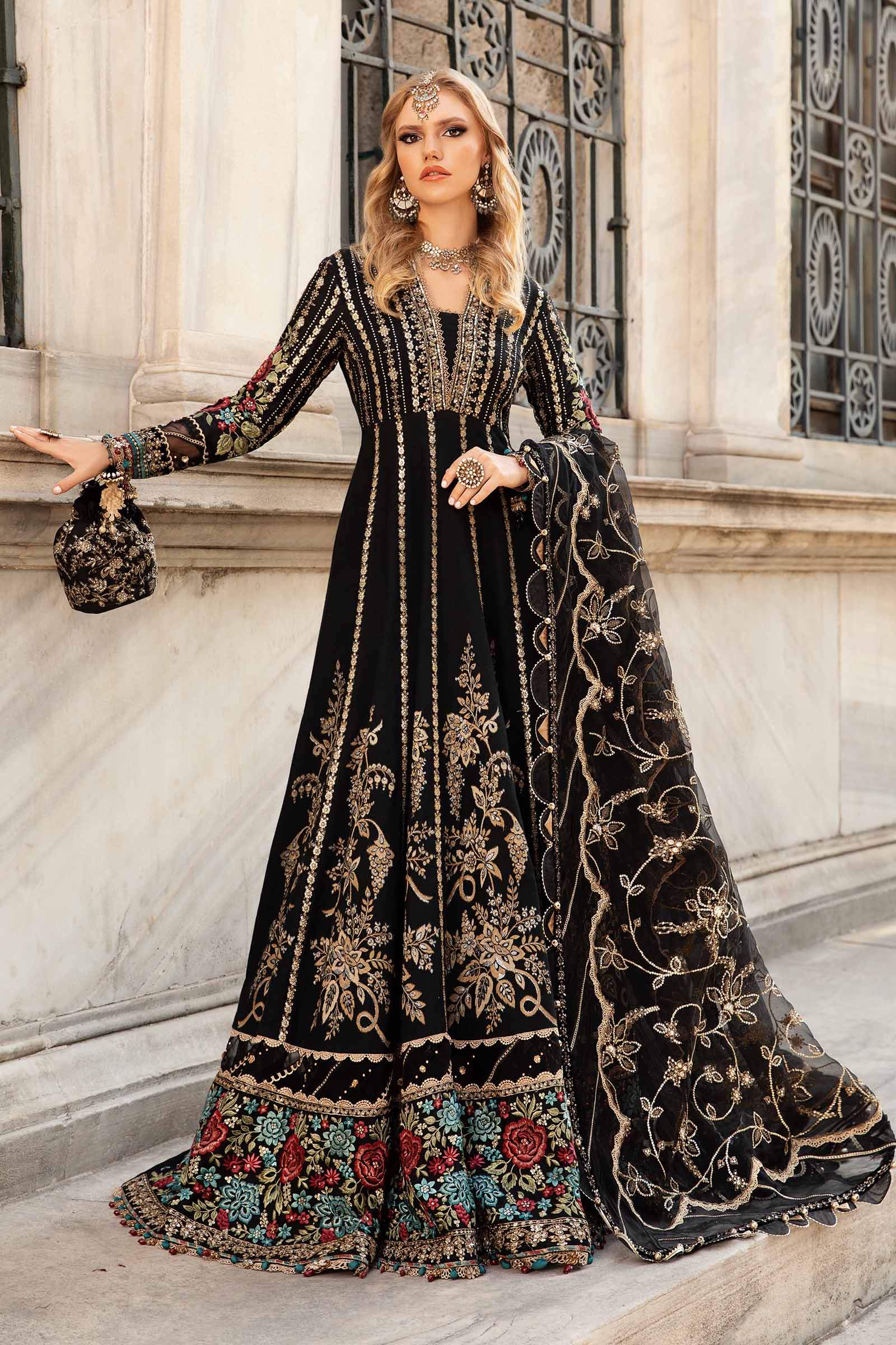 Unstitched Embroidered Cotton Satin Suit | CST-806 - Image 2