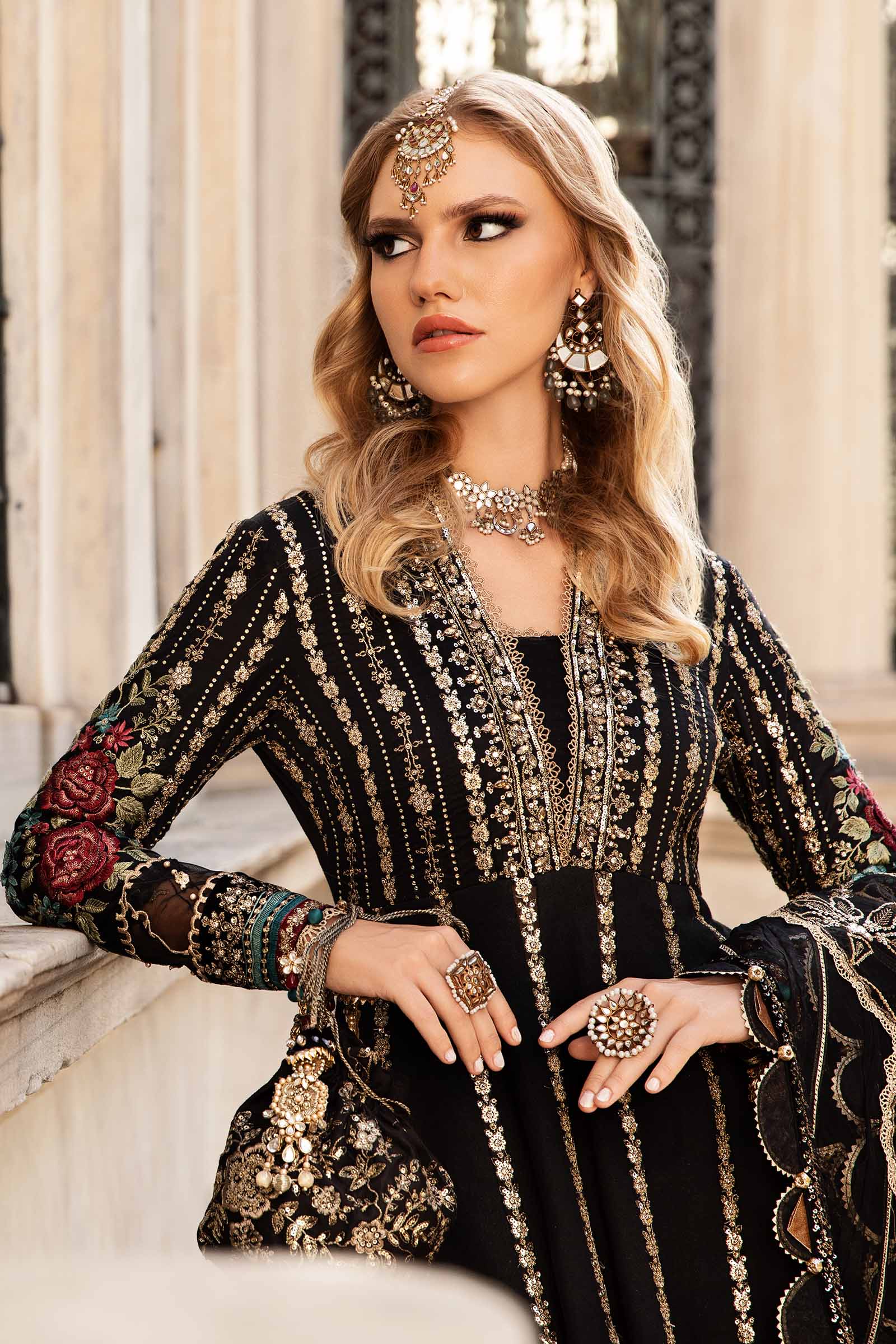 Unstitched Embroidered Cotton Satin Suit | CST-806 - Image 3