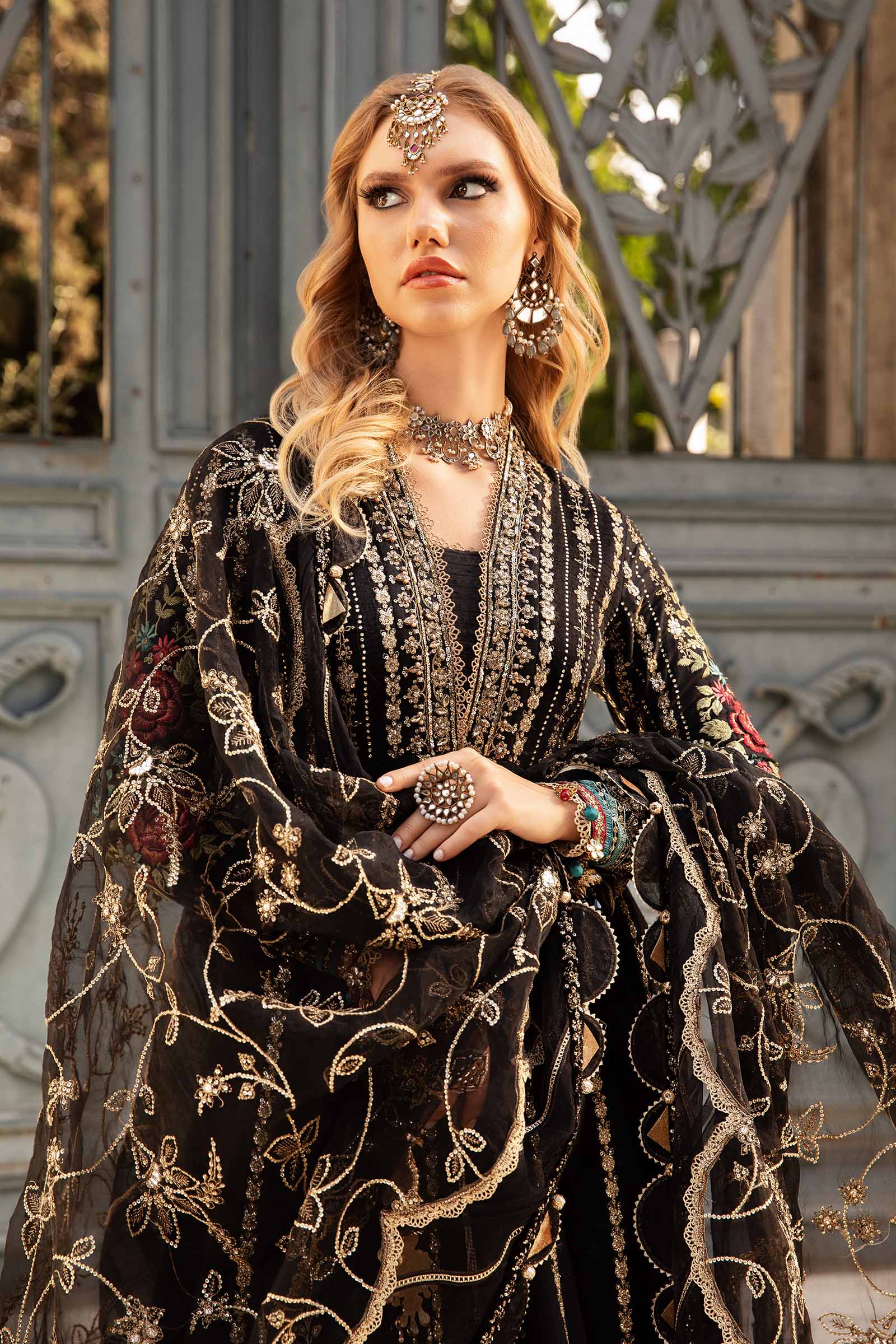Unstitched Embroidered Cotton Satin Suit | CST-806 - Image 5