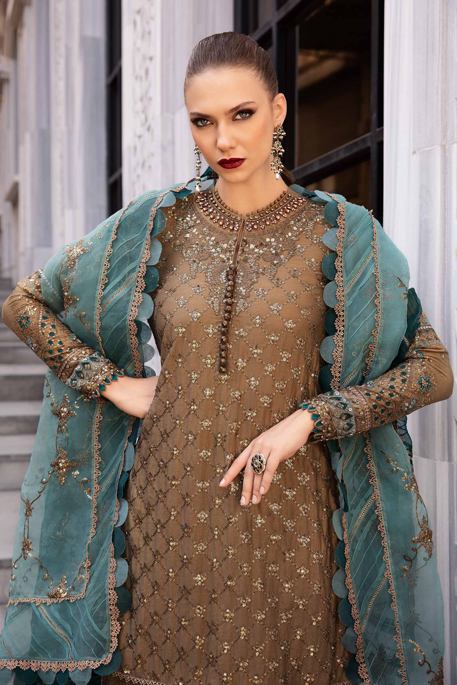 Unstitched Embroidered Cotton Satin Suit | CST-808 - Image 3