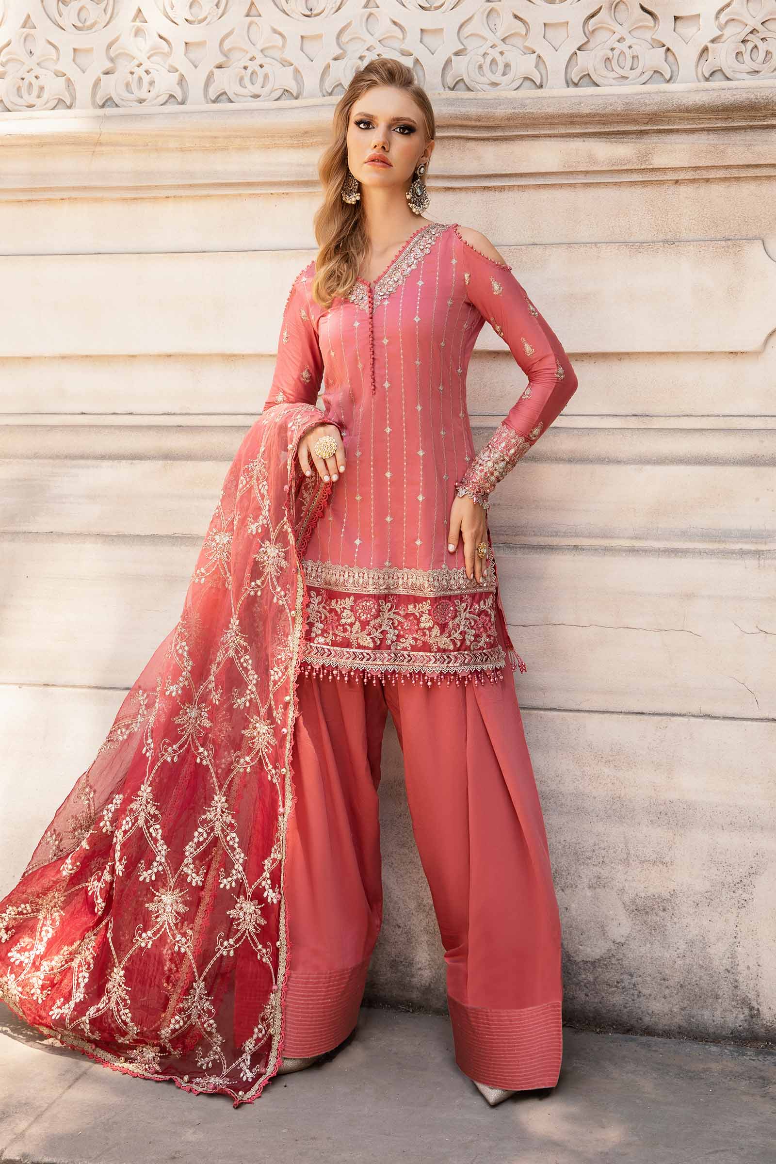 Unstitched Embroidered Cotton Satin Suit | CST-809 - Image 3