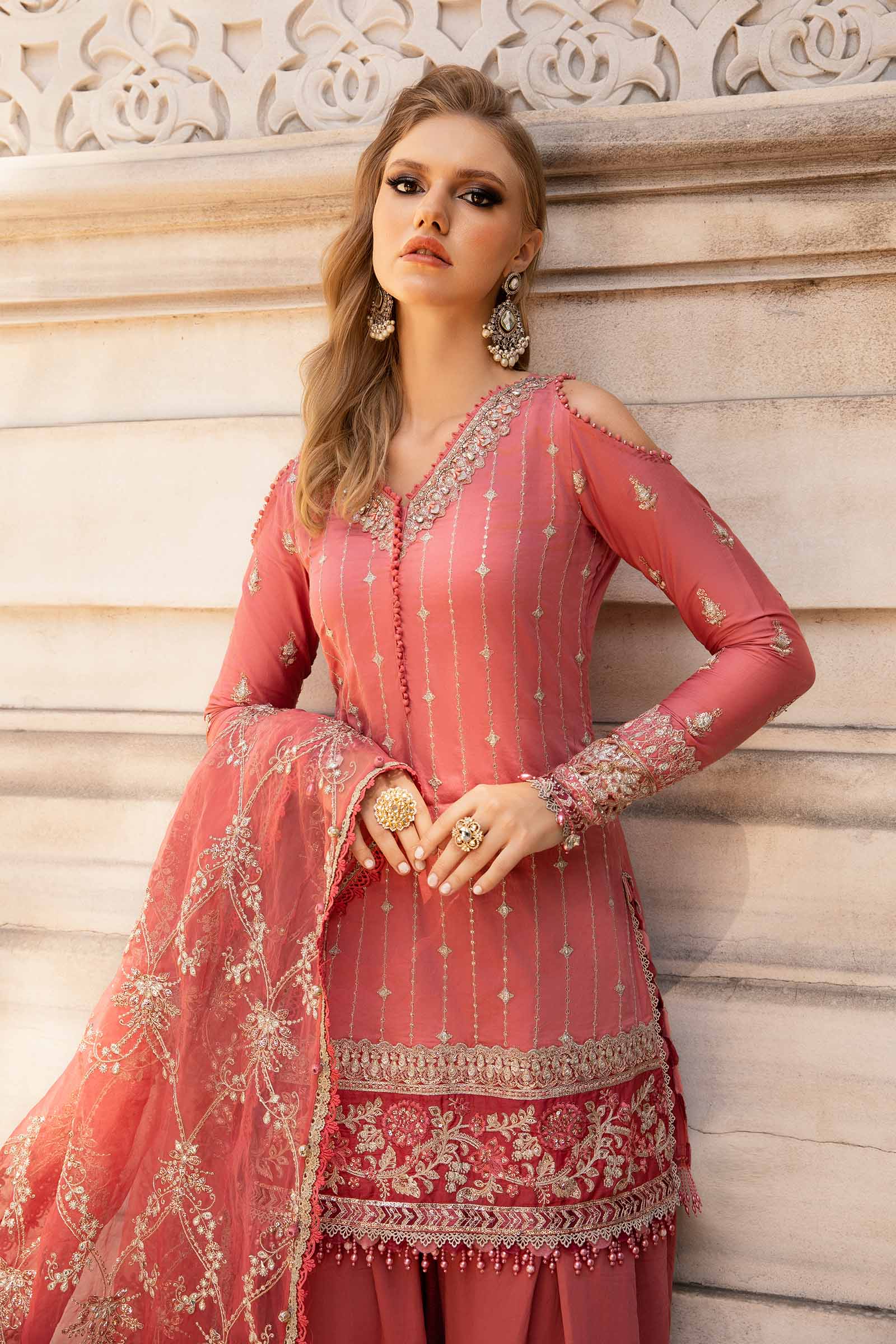 Unstitched Embroidered Cotton Satin Suit | CST-809 - Image 4