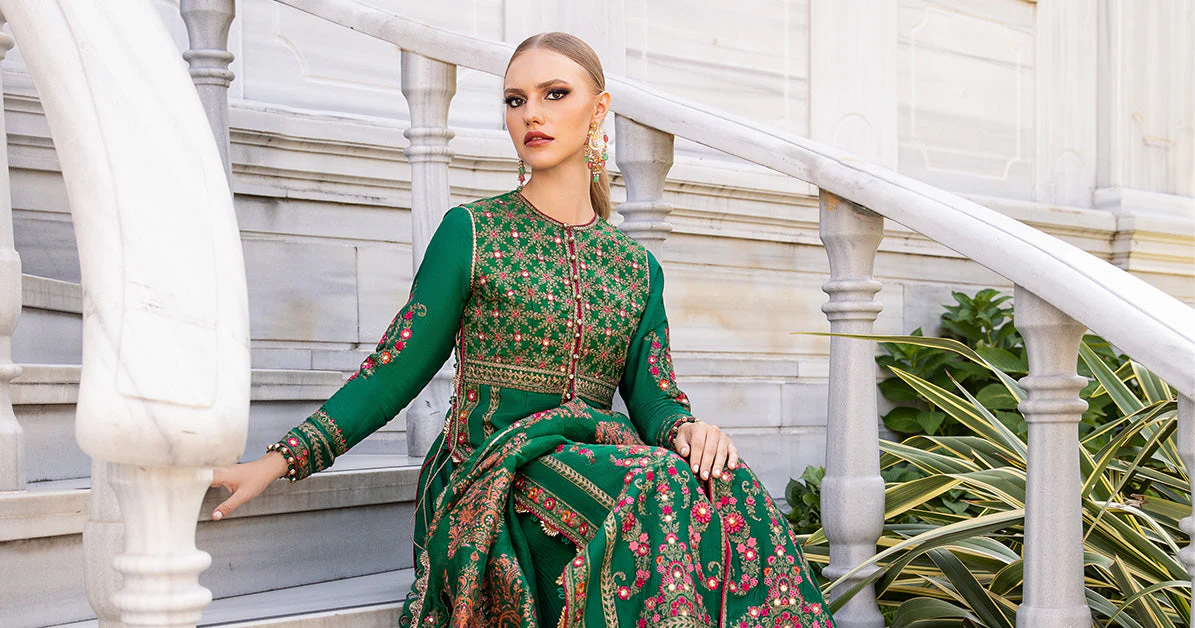 Unstitched Embroidered Cotton Satin Suit | CST-811 - Image 11