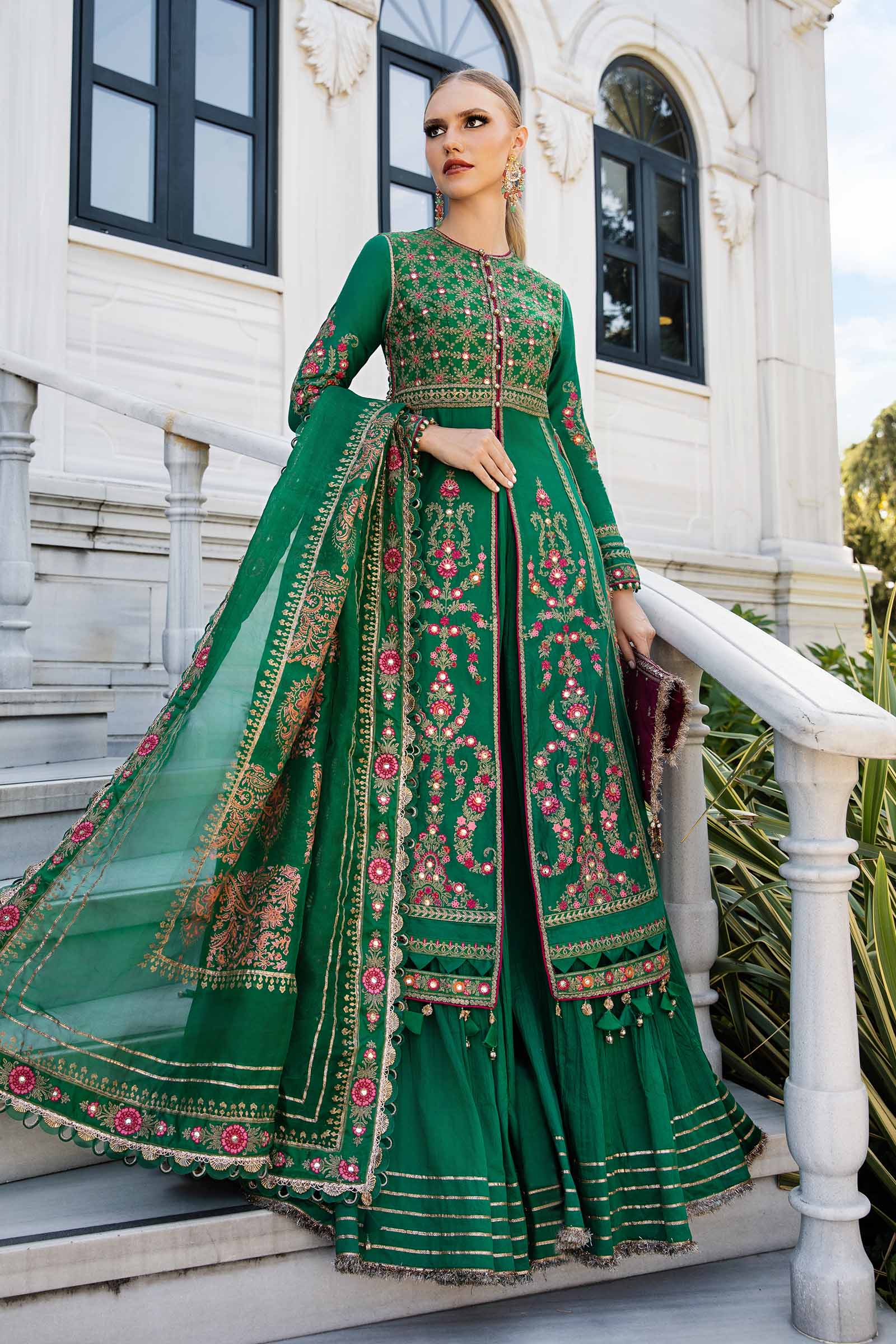 Unstitched Embroidered Cotton Satin Suit | CST-811 - Image 2