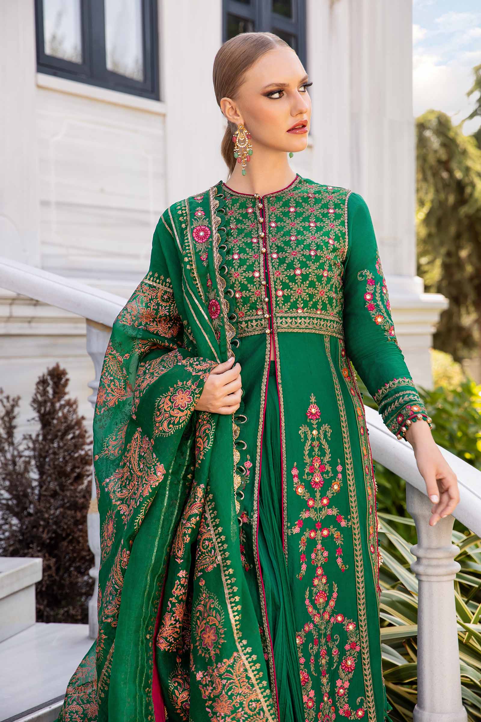 Unstitched Embroidered Cotton Satin Suit | CST-811 - Image 5