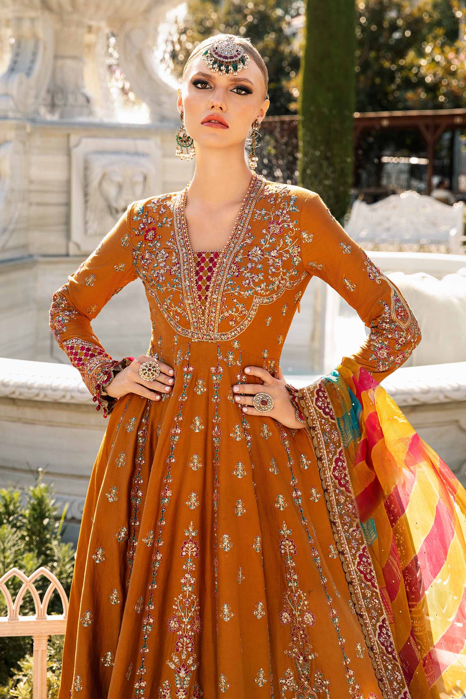 Unstitched Embroidered Cotton Satin Suit | CST-812 - Image 2