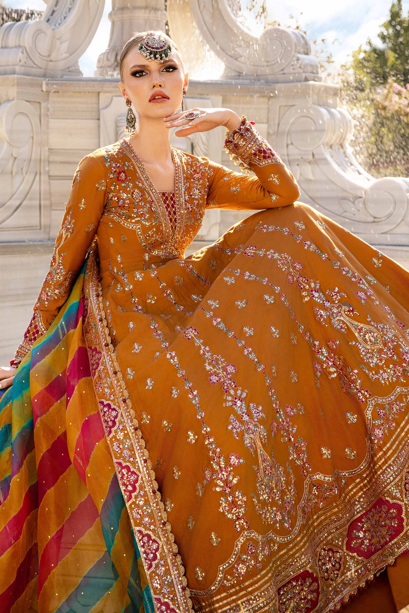 Unstitched Embroidered Cotton Satin Suit | CST-812 - Image 5