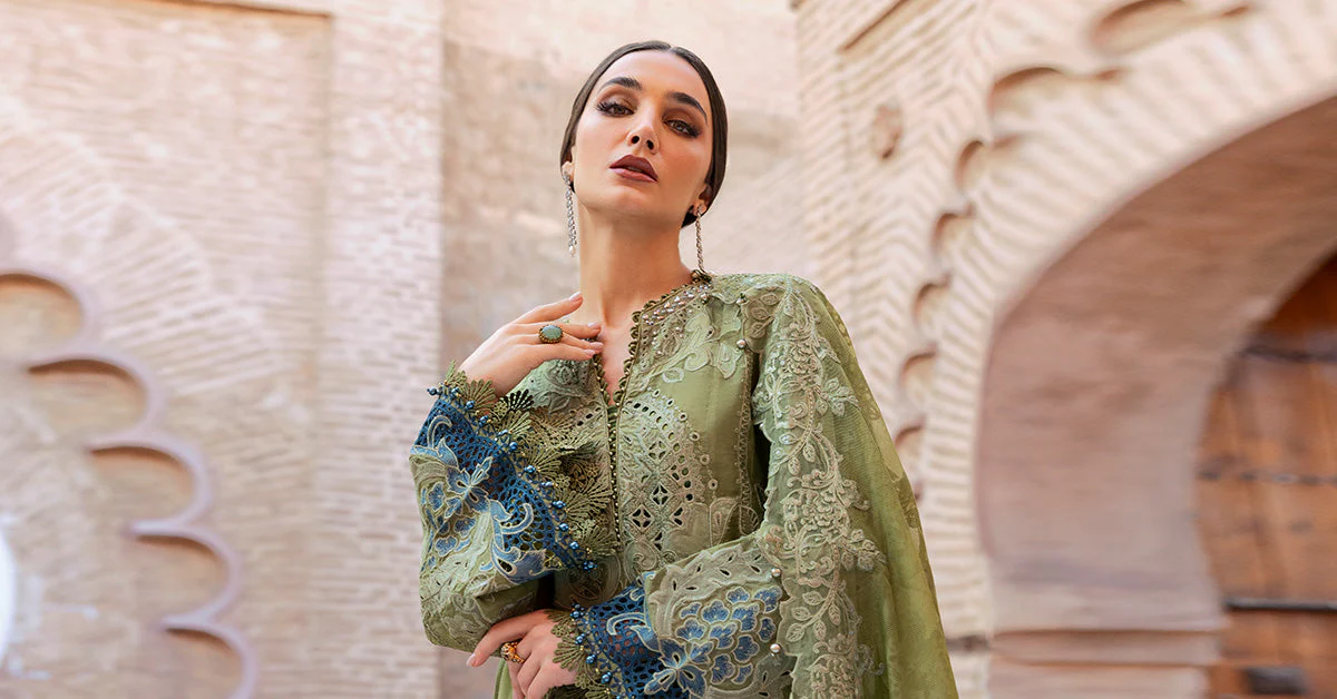 3 Piece Unstitched Embroidered Paper Cotton Suit | D-2501-A - Image 6