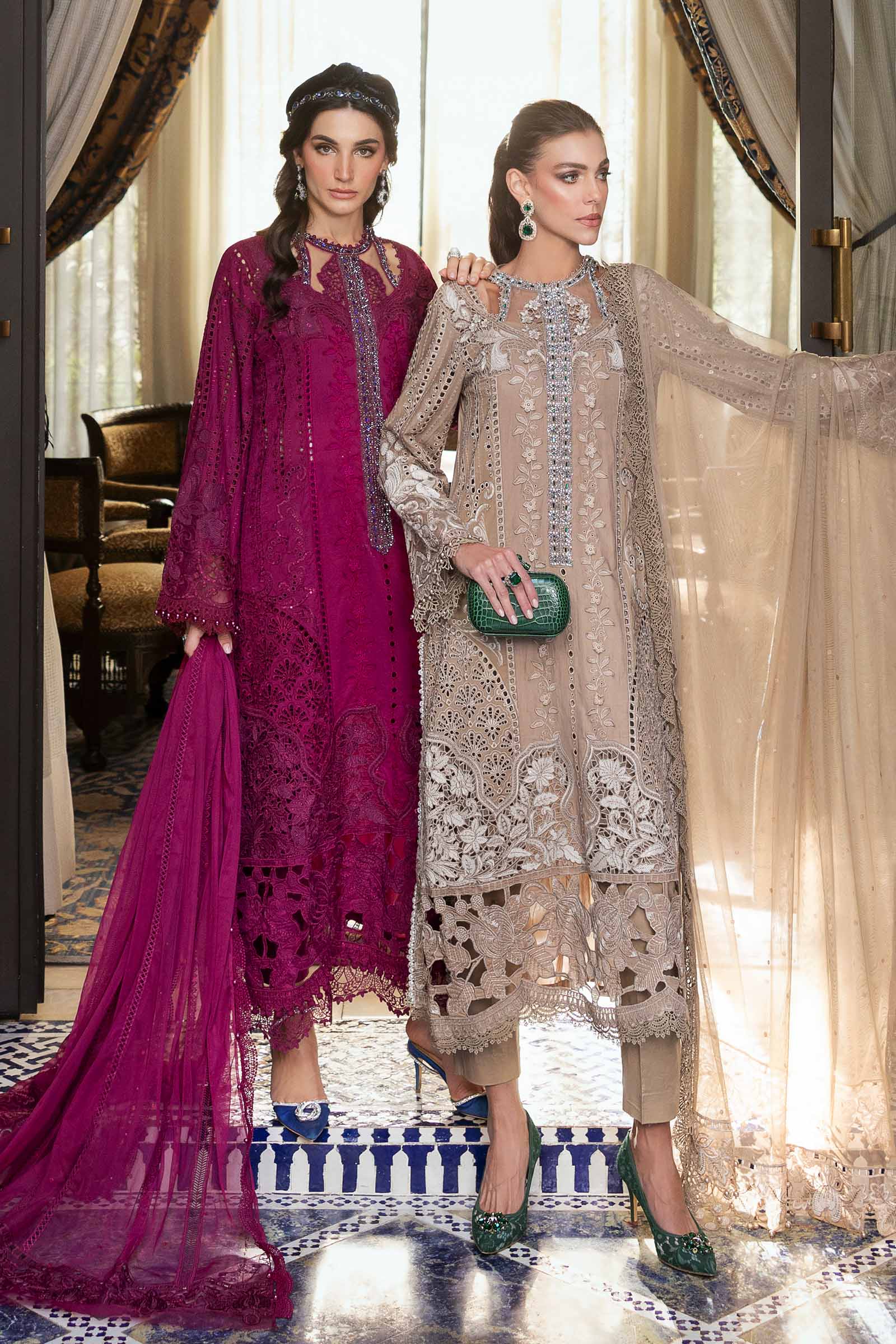 3 Piece Unstitched Embroidered Lawn Suit | D-2502-B - Image 4