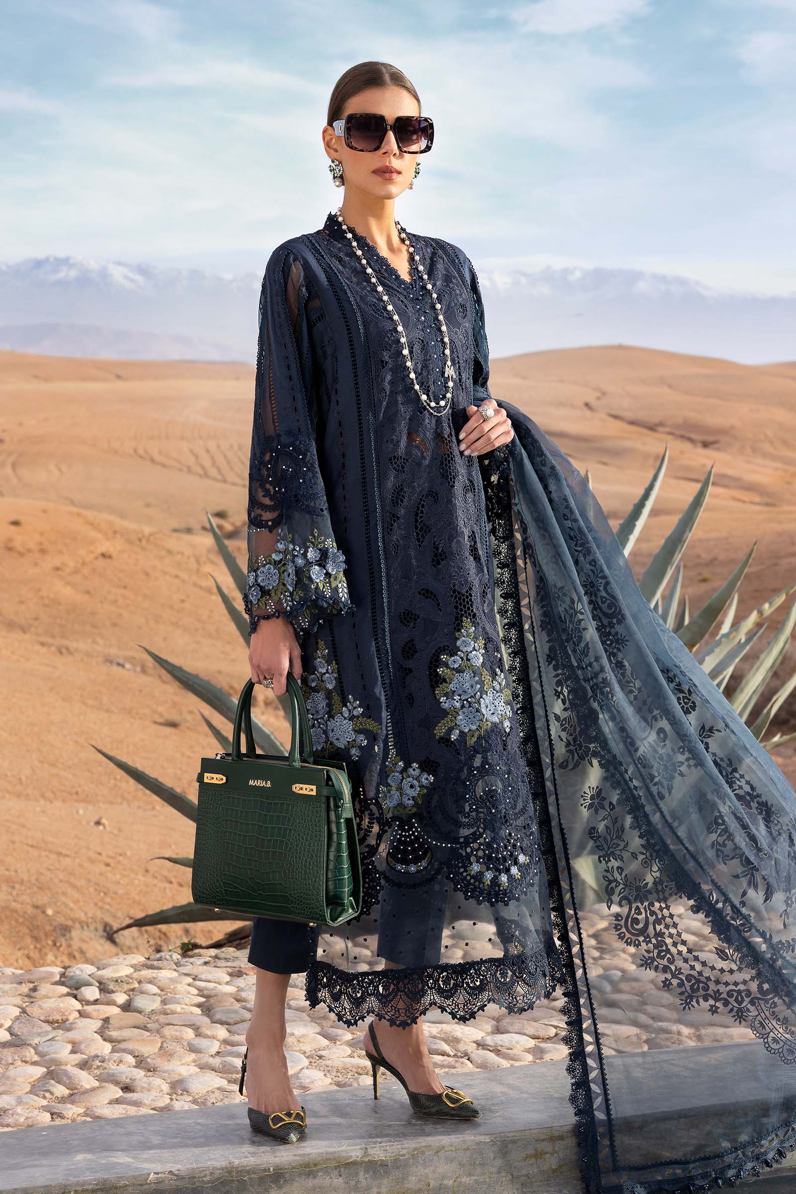 3 Piece Unstitched Embroidered Lawn Suit | D-2504-B - Image 6